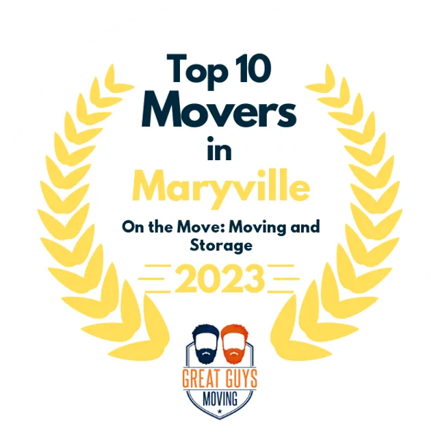 Top 10 Movers in Nashville, TN 2023 award