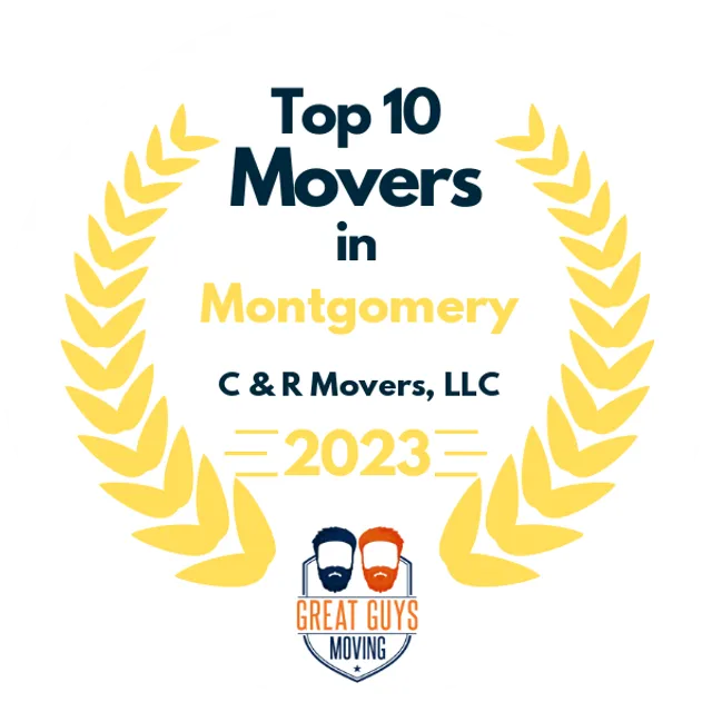 Top 10 Movers in Montgomery, AL 2023 award