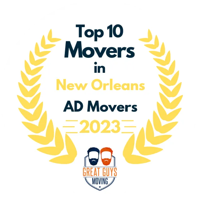 Top 10 Movers in New Orleans, LA 2023 award