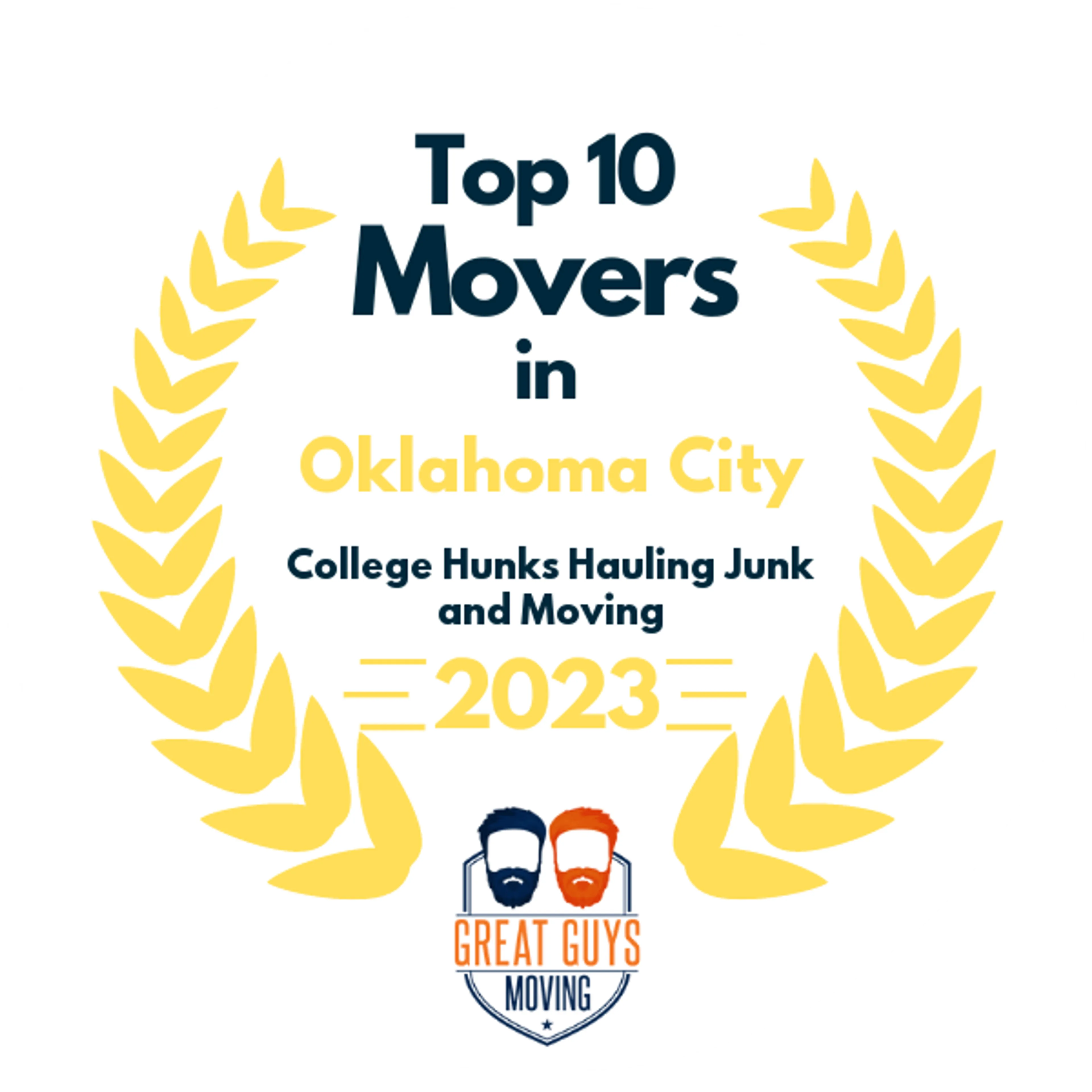 Top 10 Movers in Oklahoma City, OK 2023 award