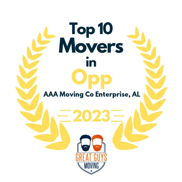 Top 10 Movers in DeFuniak Springs, FL 2023 award