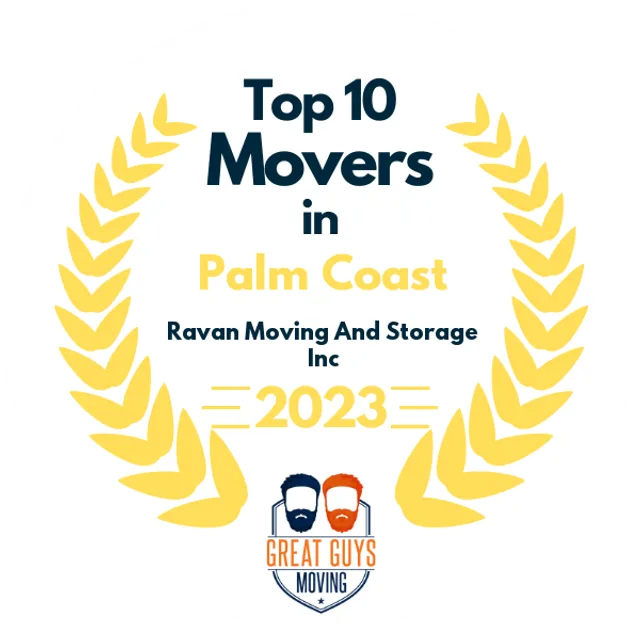 Top 10 Movers in Palm Coast, FL 2023 award