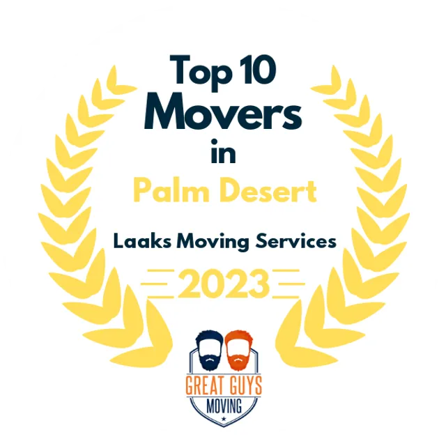 Top 10 Movers in Cathedral City, CA 2023 award