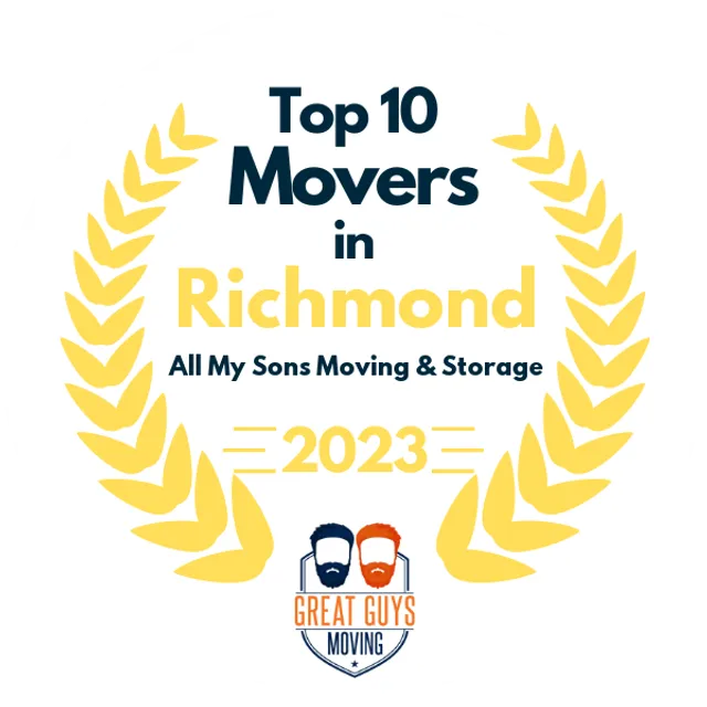 Top 10 Movers in Richmond, VA 2023 award