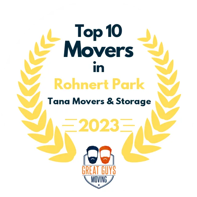 Top 10 Movers in Napa, CA 2023 award