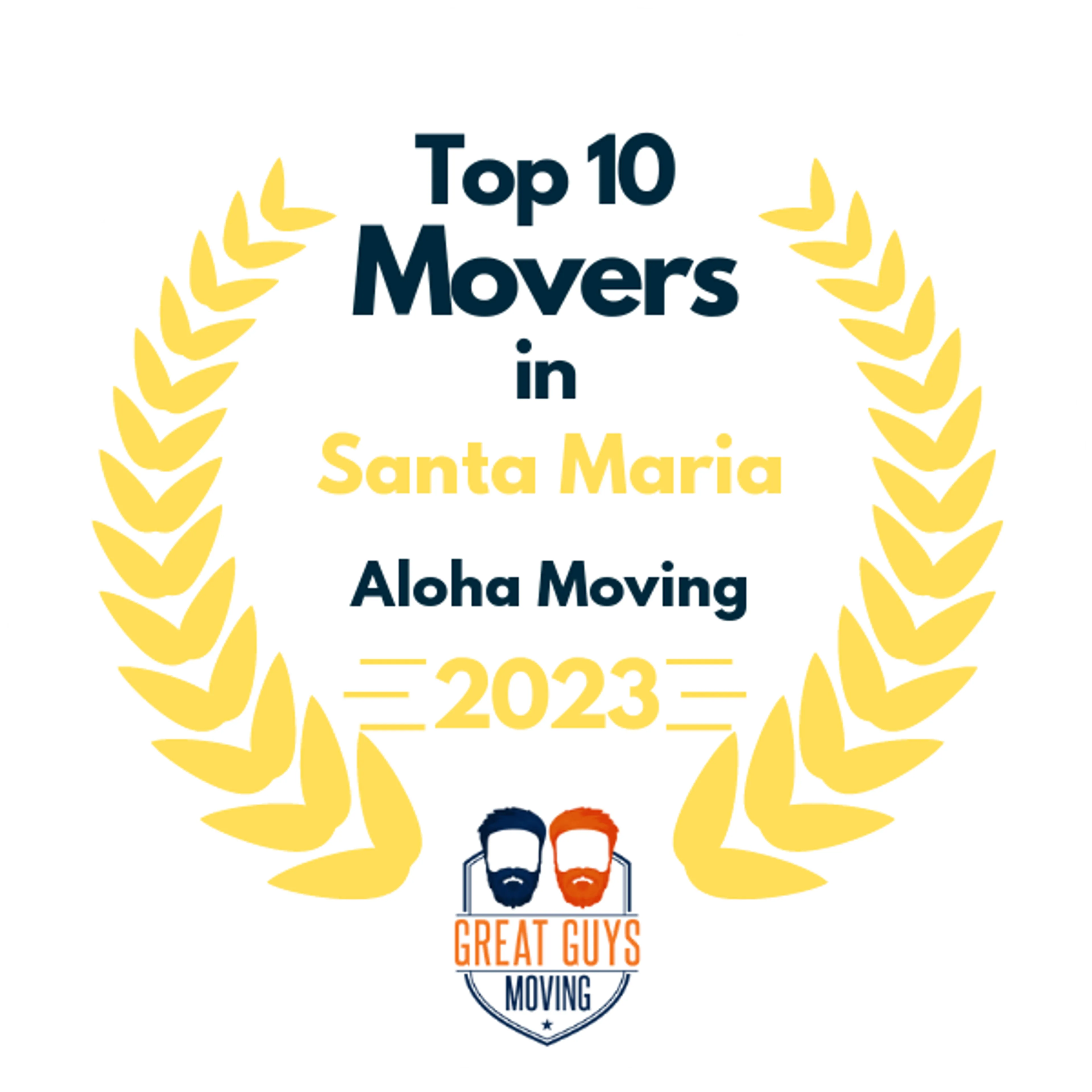Top 10 Movers in Ventura, CA 2023 award