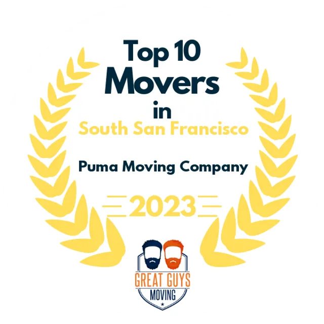 Top 10 Movers in San Francisco, CA 2023 award