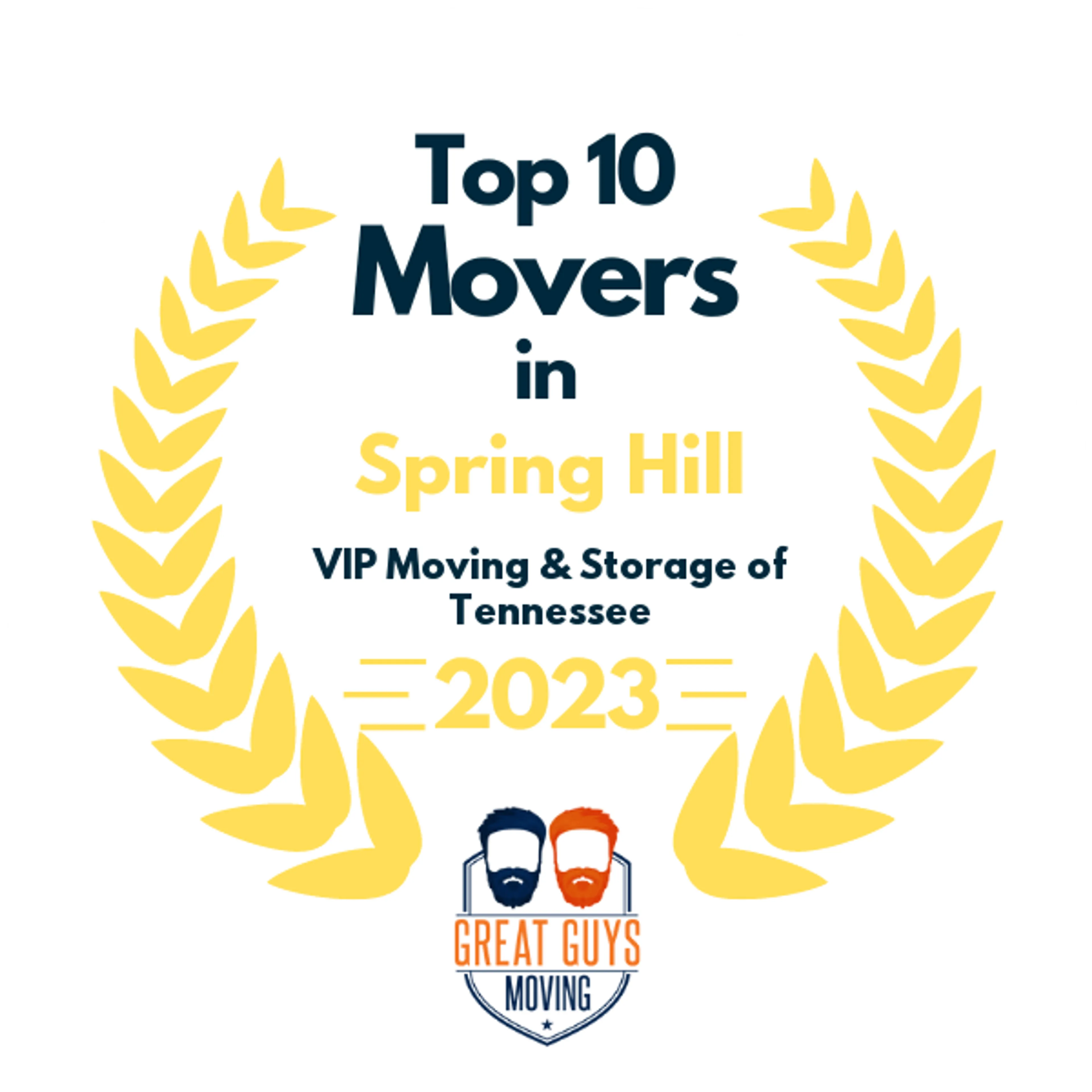 Top 10 Movers in Franklin, TN 2023 award