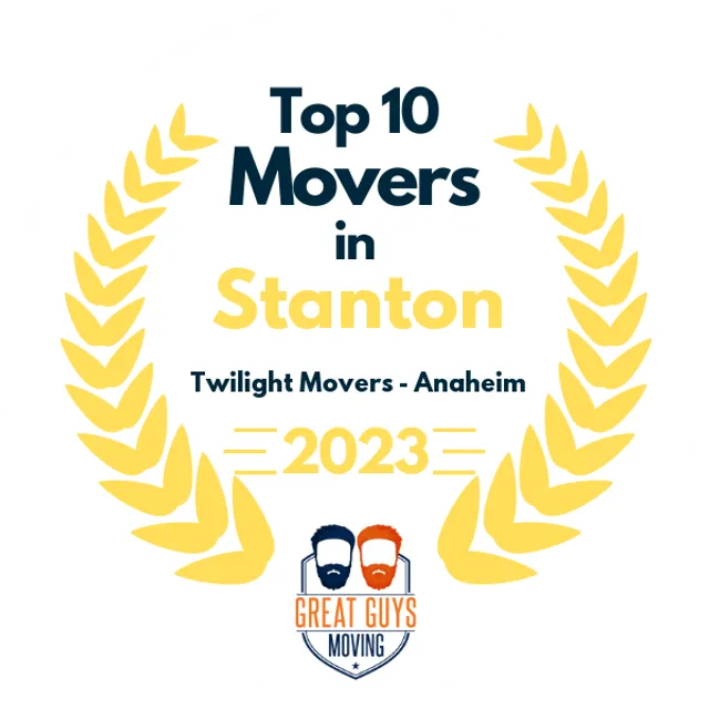 Top 10 Movers in Anaheim, CA 2023 award