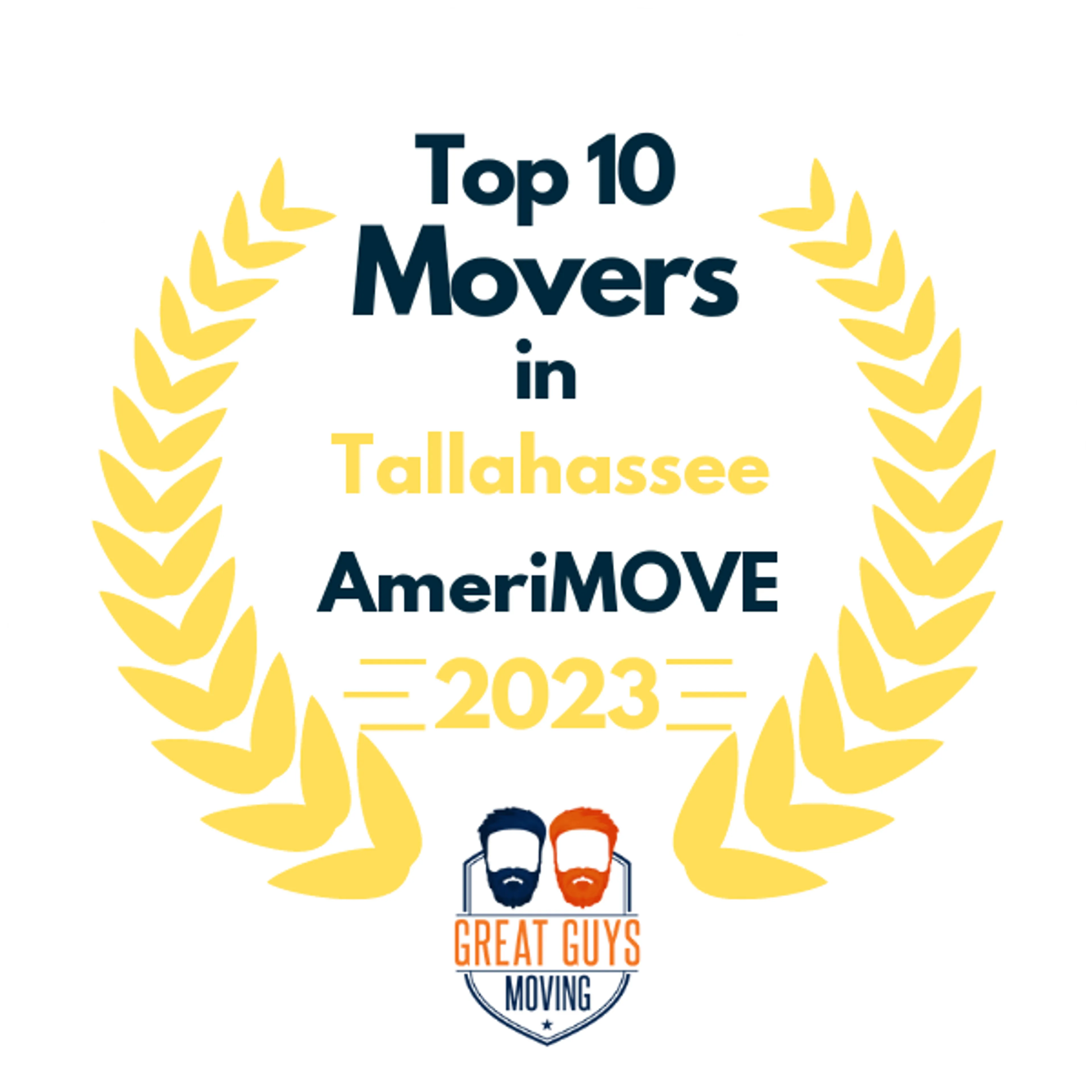 Top 10 Movers in Tallahassee, FL 2023 award