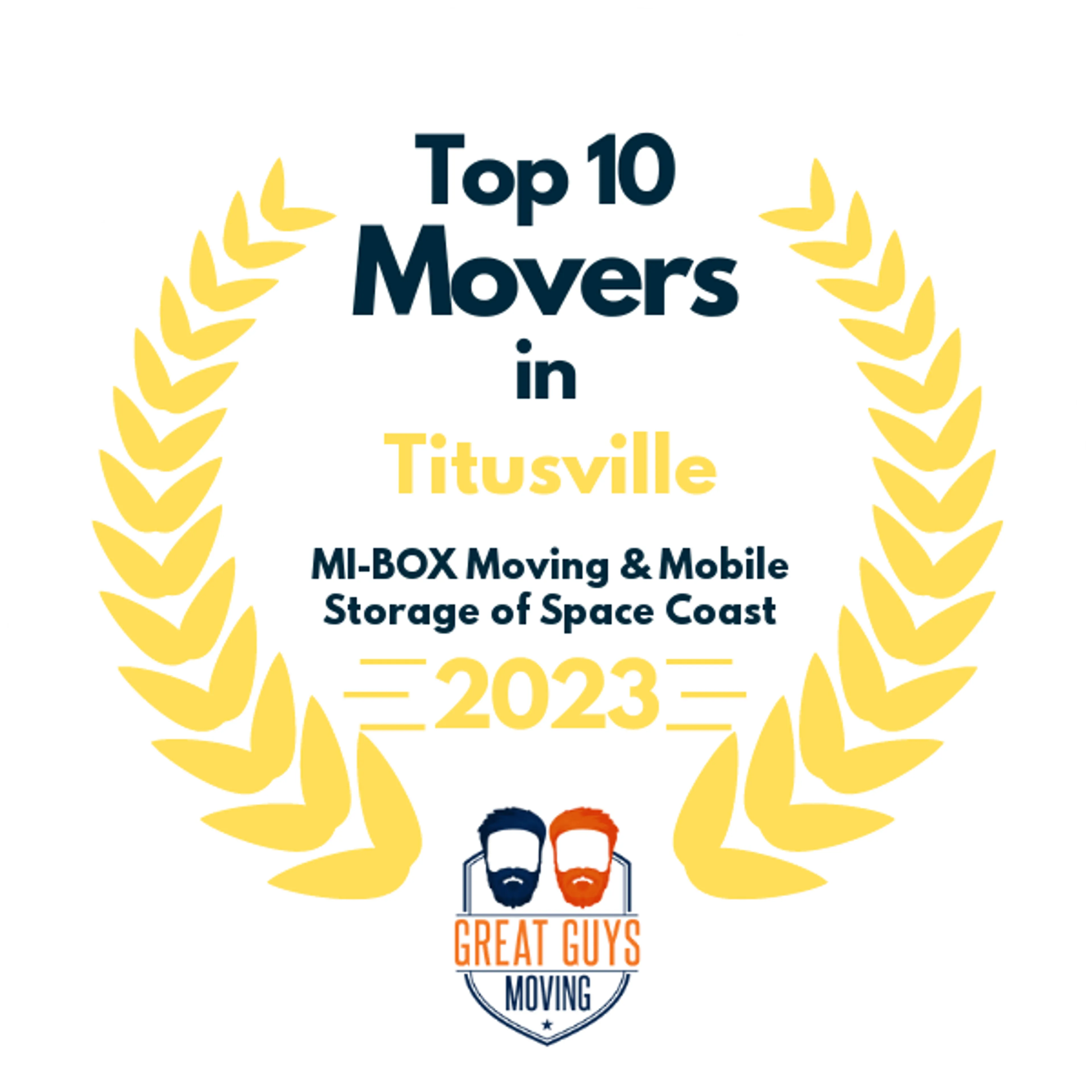 Top 10 Movers in Palm Bay, FL 2023 award