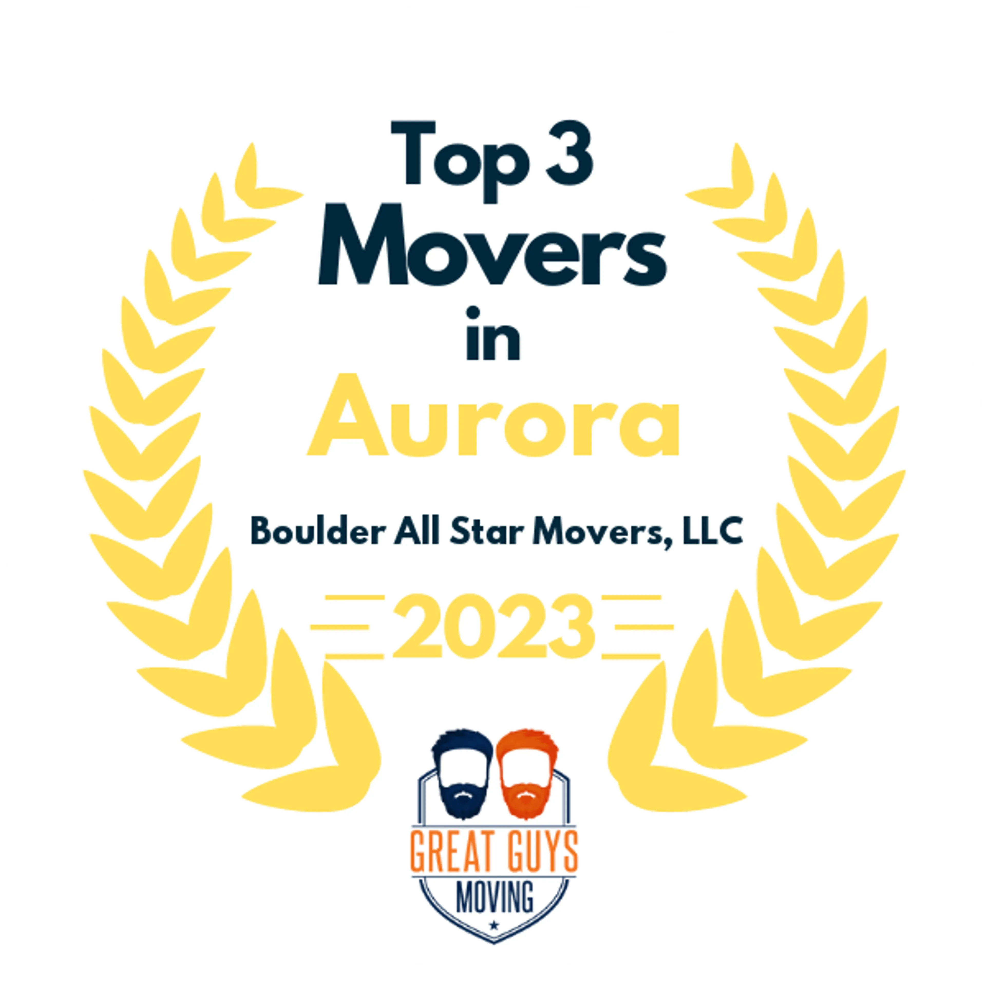 Top 3 Movers in Aurora, CO 2023 award