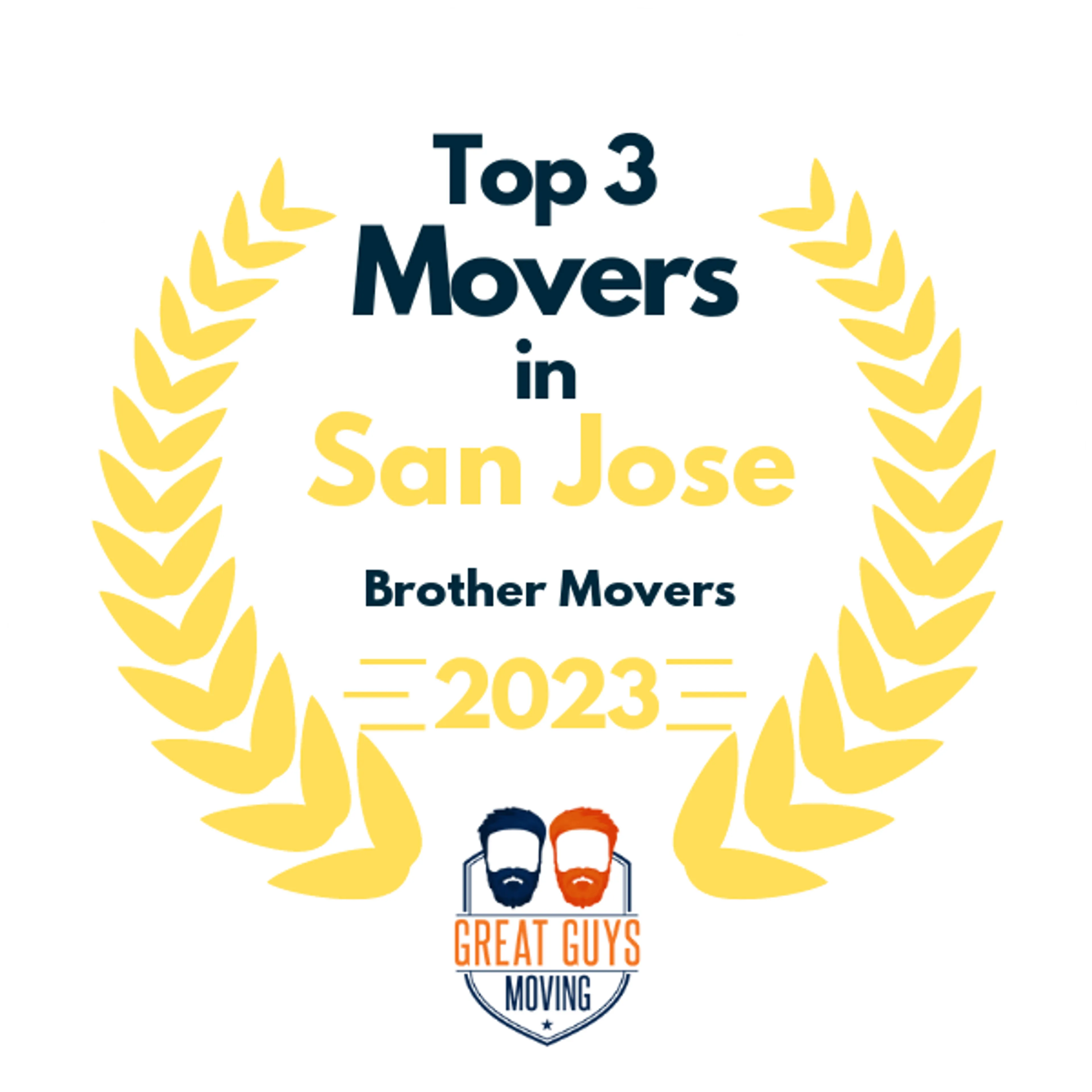 Top 3 Movers in San Jose, CA 2023 award