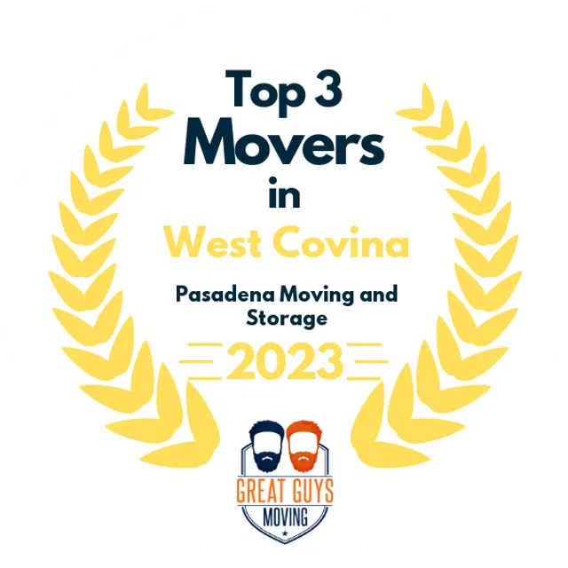 Top 3 Movers in Pasadena, CA 2023 award