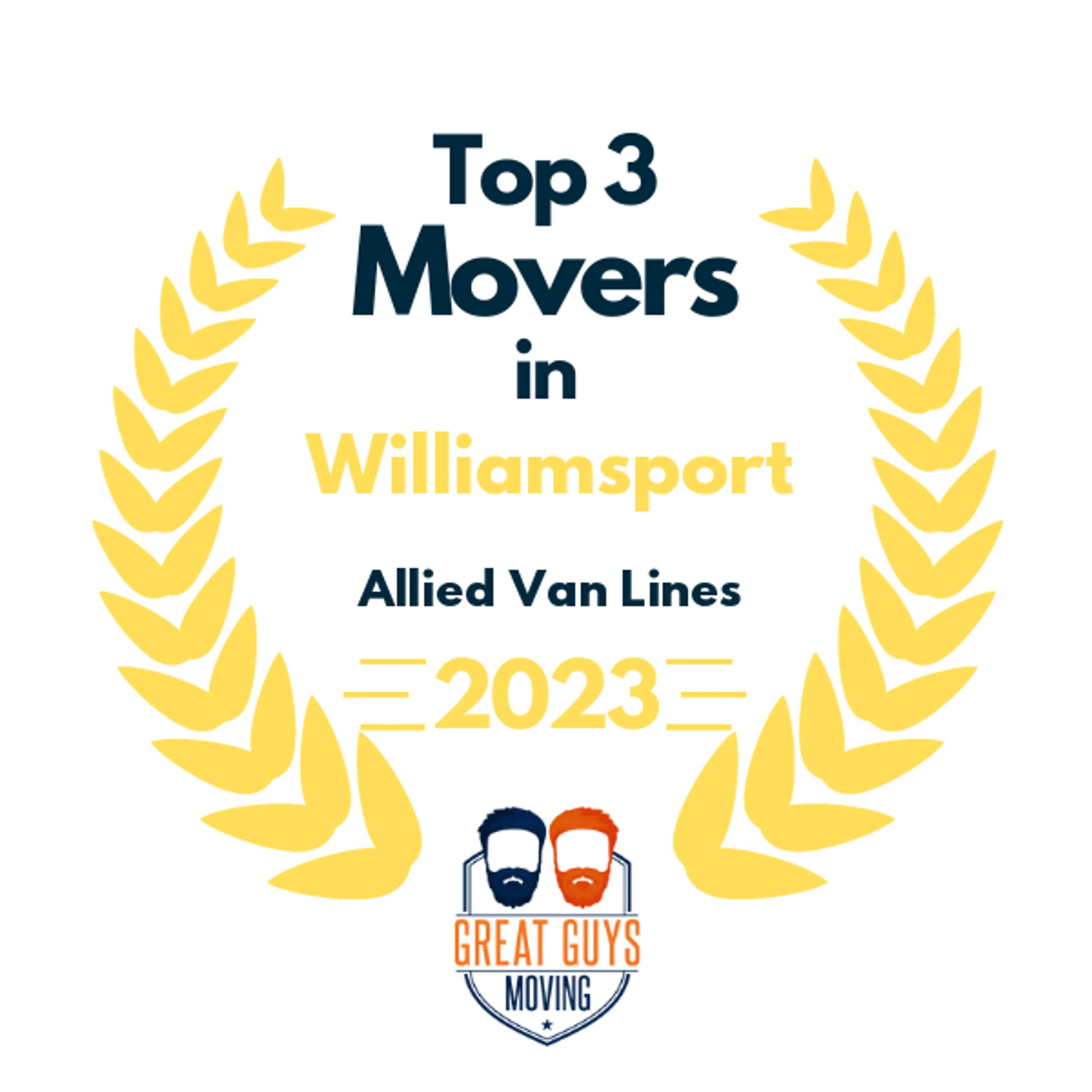 Top 3 Movers in Williamsport, PA 2023 award
