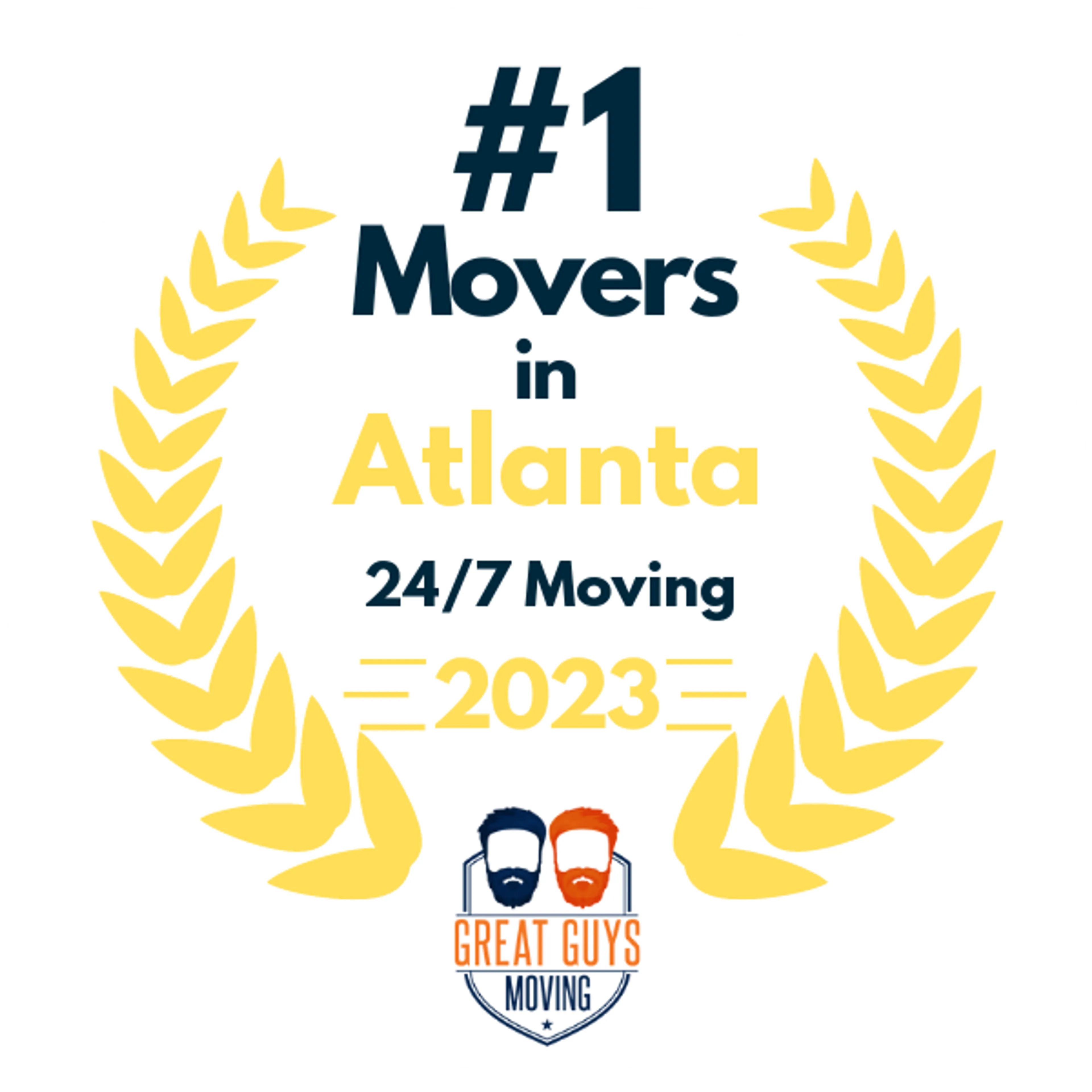 #1 Ranked Movers in Atlanta, GA 2023 award