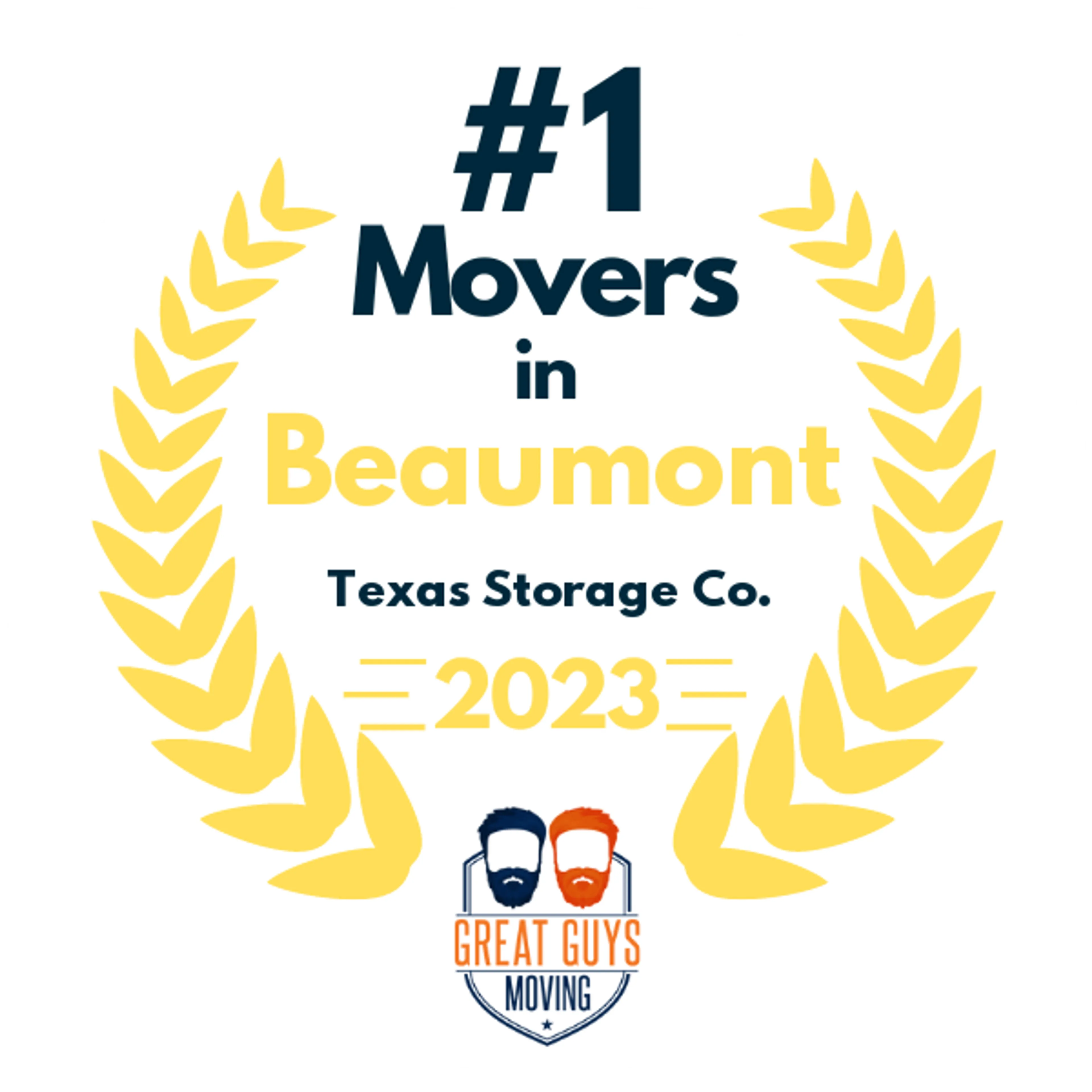 #1 Ranked Movers in Beaumont, TX 2023 award