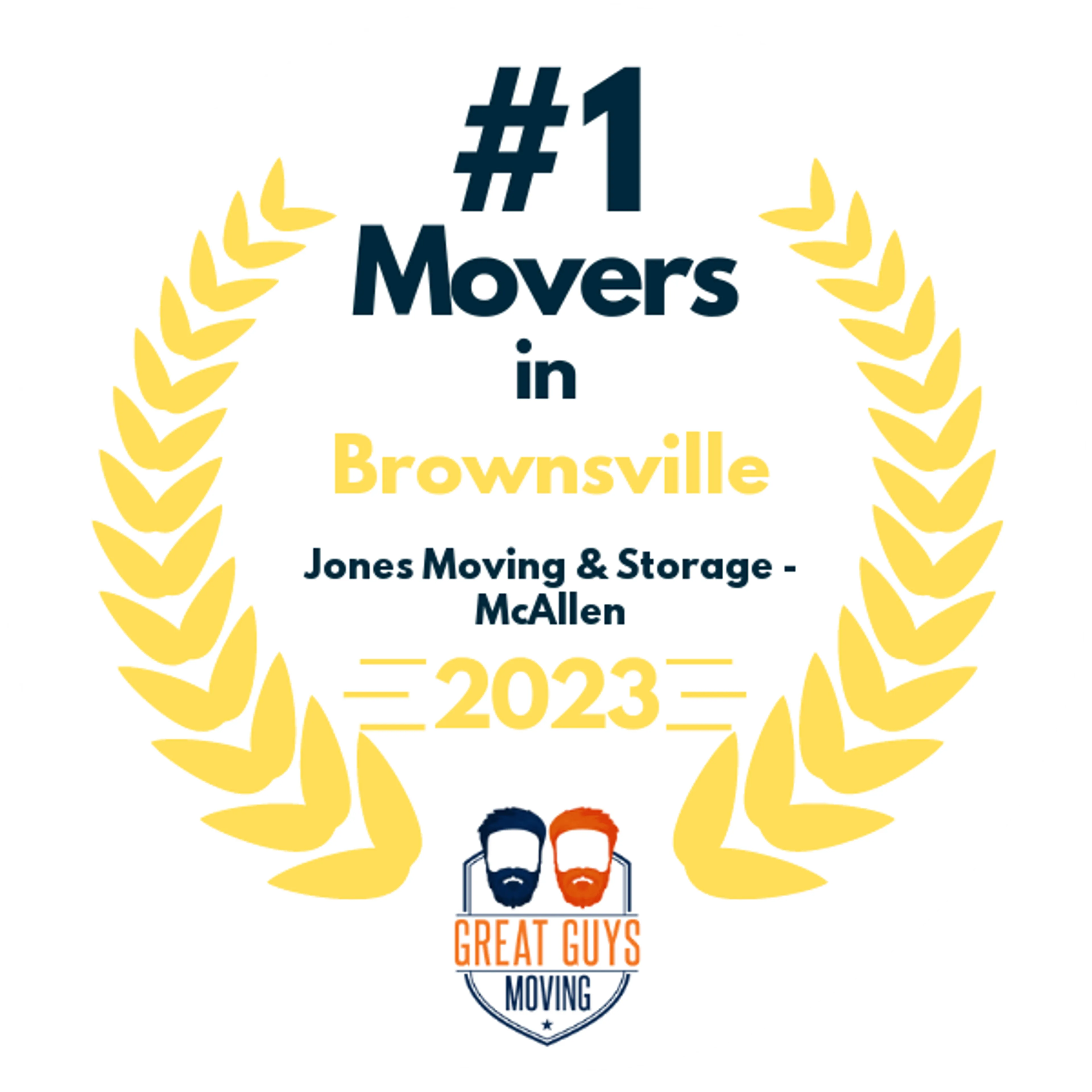 #1 Ranked Movers in Brownsville, TX 2023 award