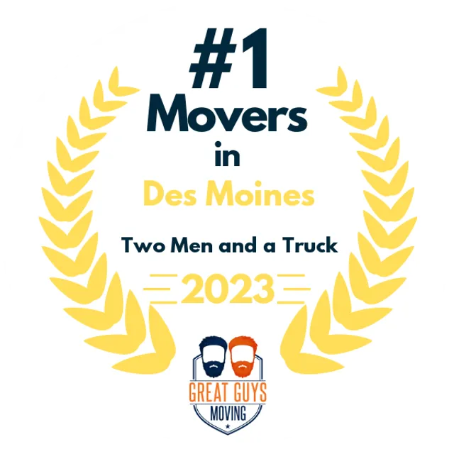 #1 Ranked Movers in Des Moines, IA 2023 award