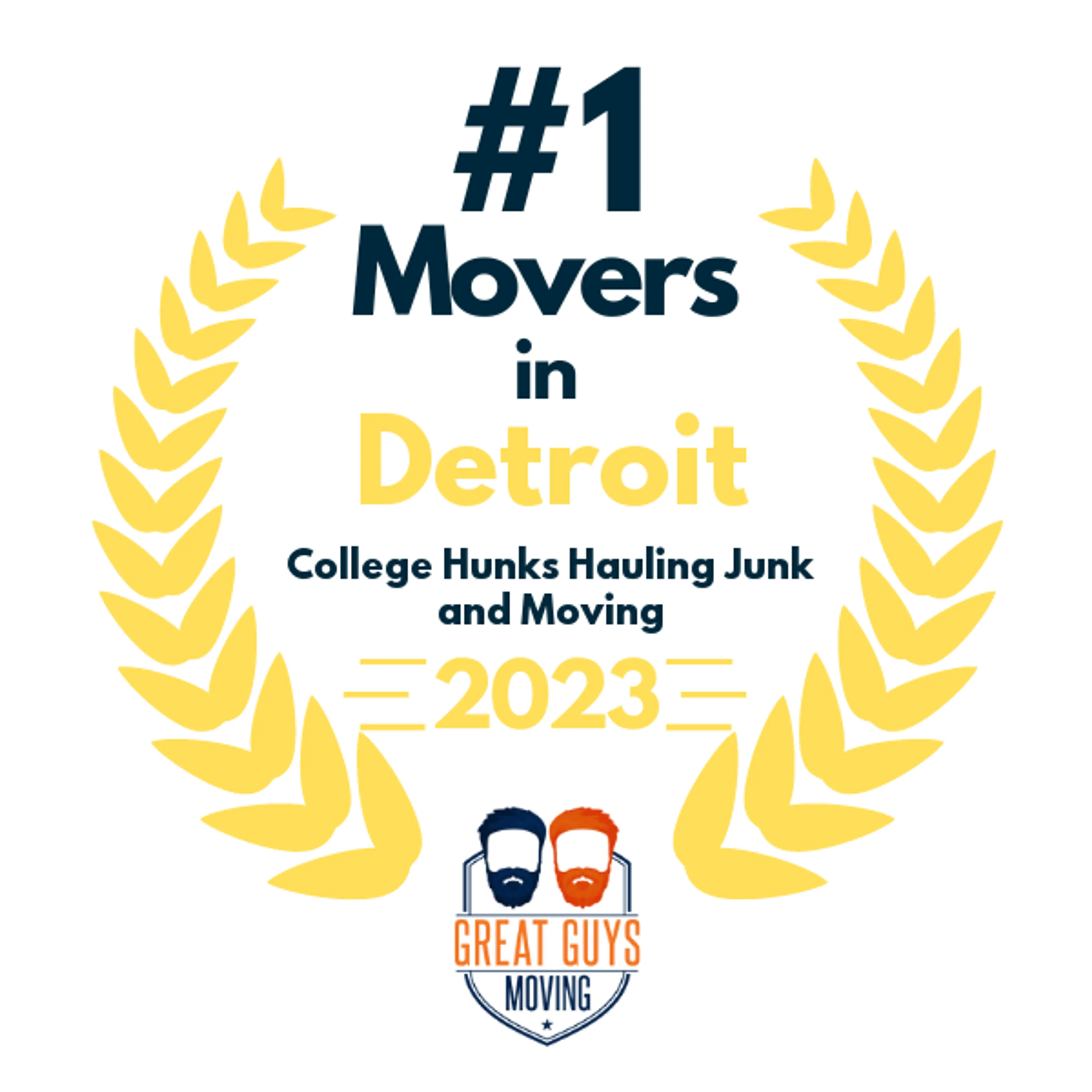 #1 Ranked Movers in Detroit, MI 2023 award