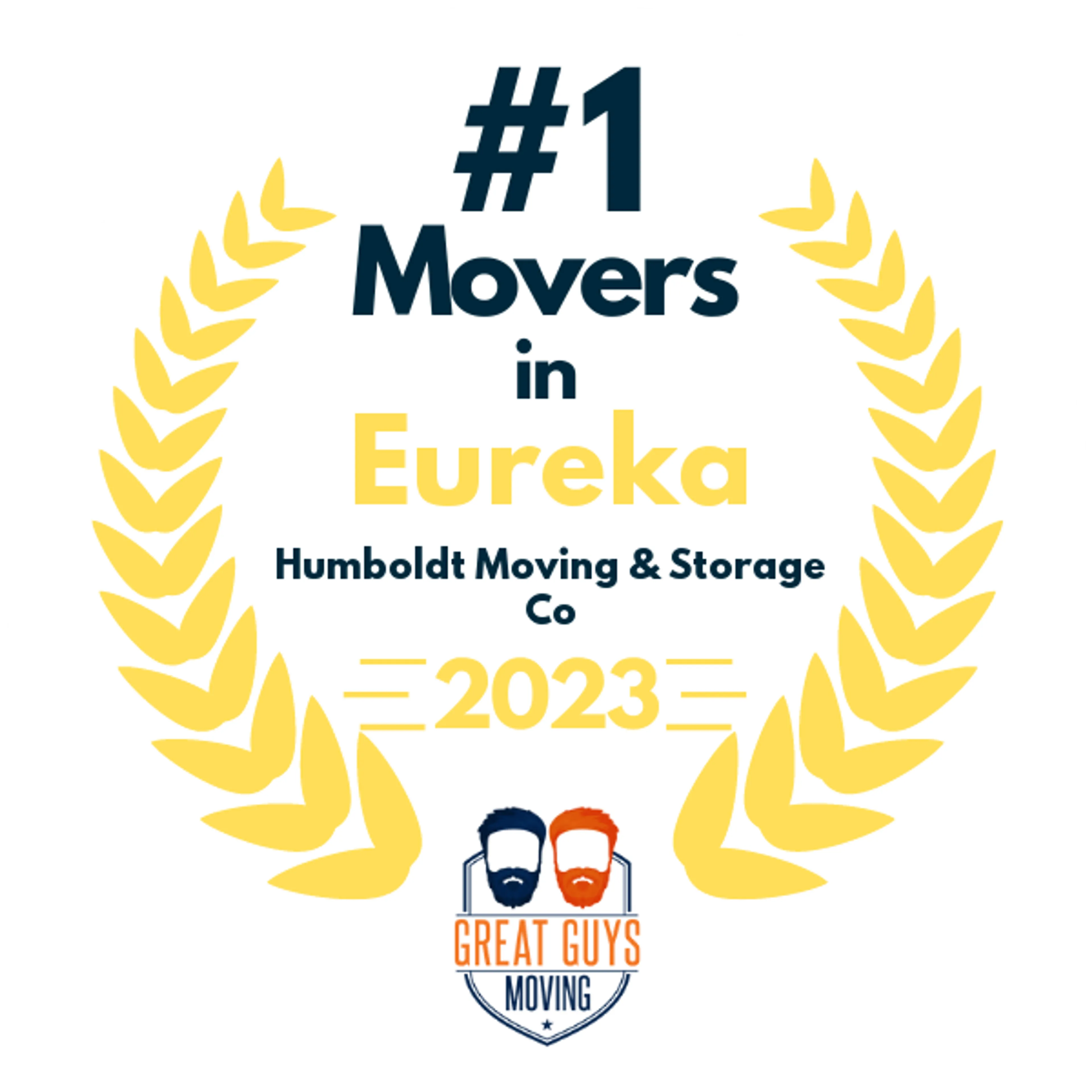 #1 Ranked Movers in Eureka, CA 2023 award