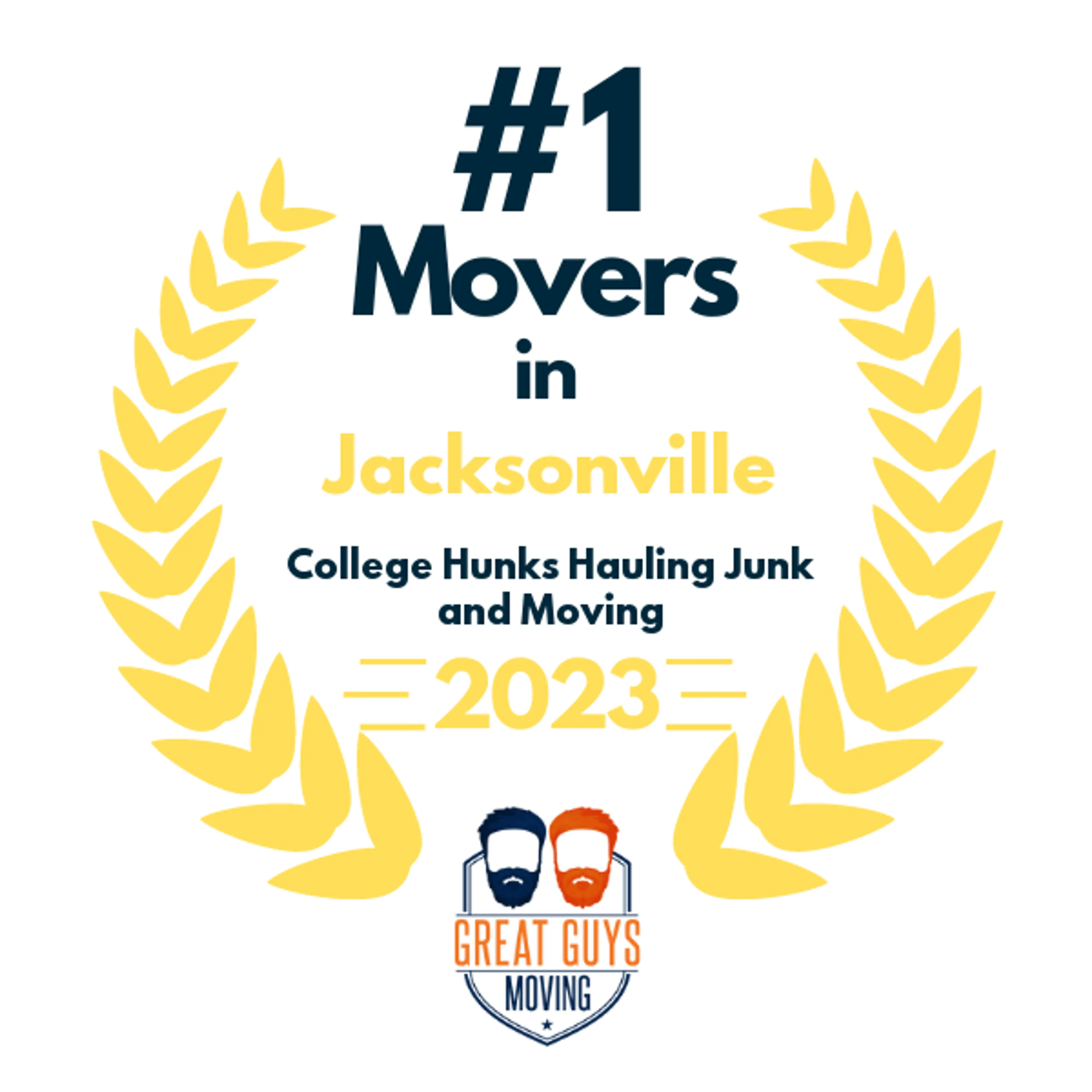 #1 Ranked Movers in Jacksonville, FL 2023 award