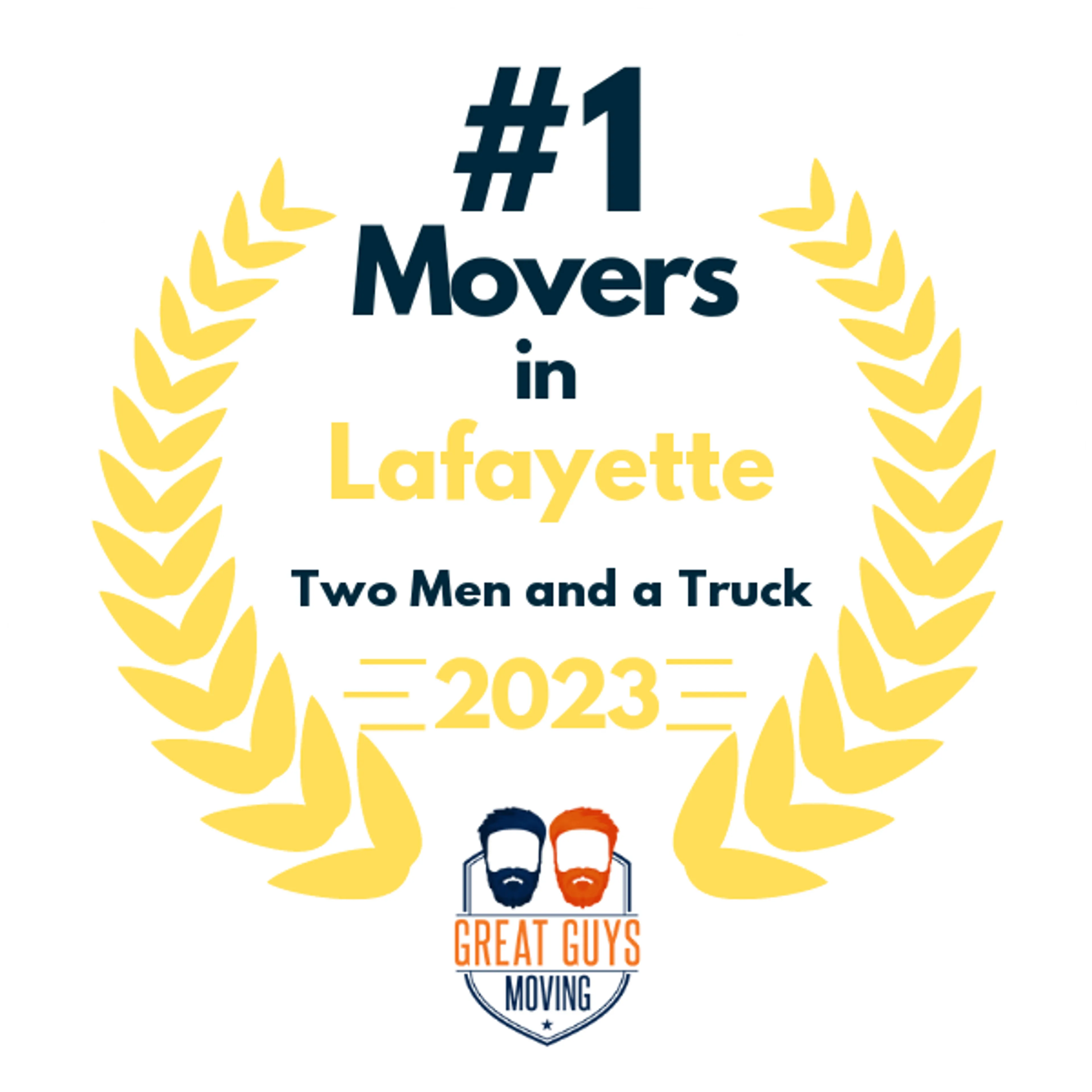 #1 Ranked Movers in Lafayette, LA 2023 award