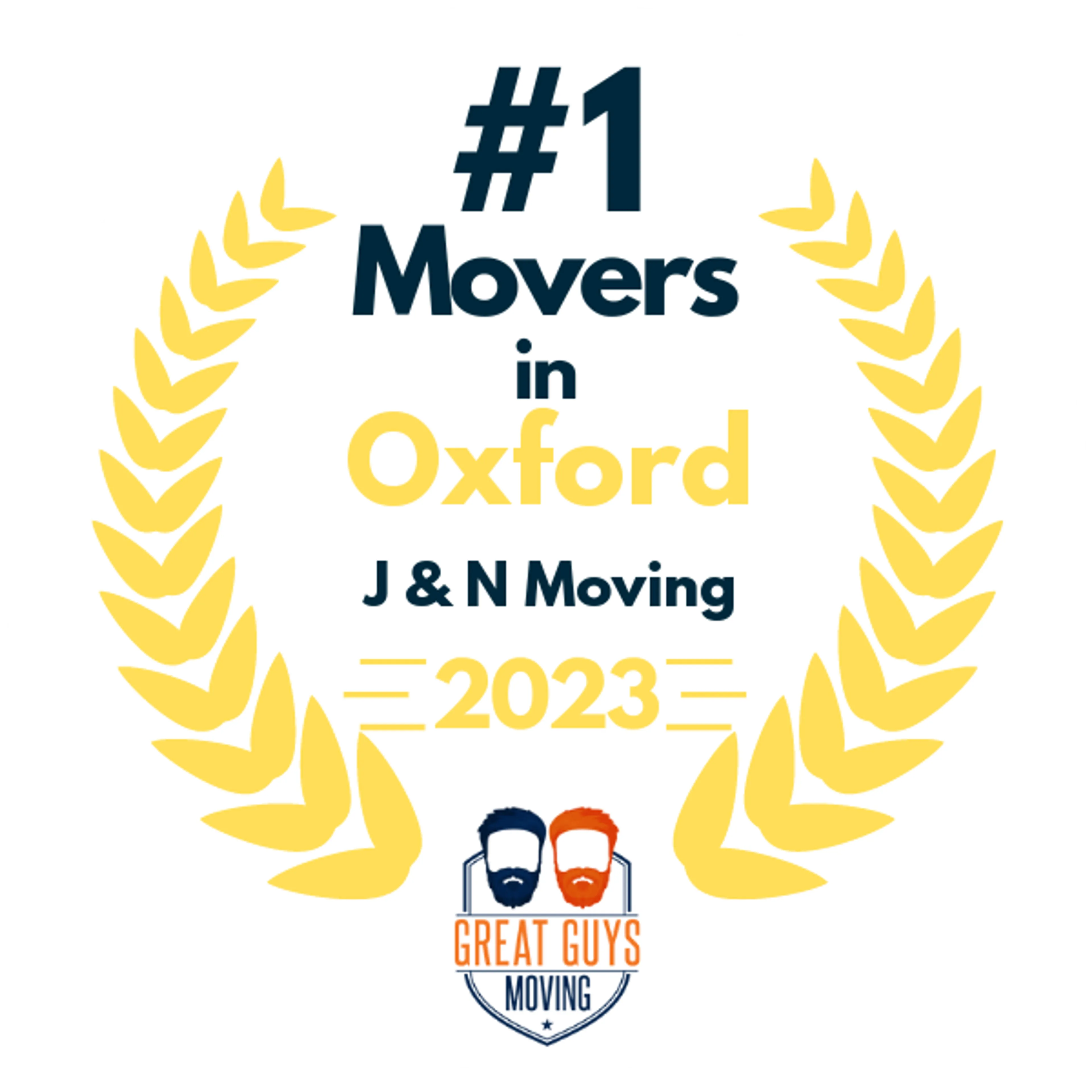 #1 Ranked Movers in Oxford, MS 2023 award