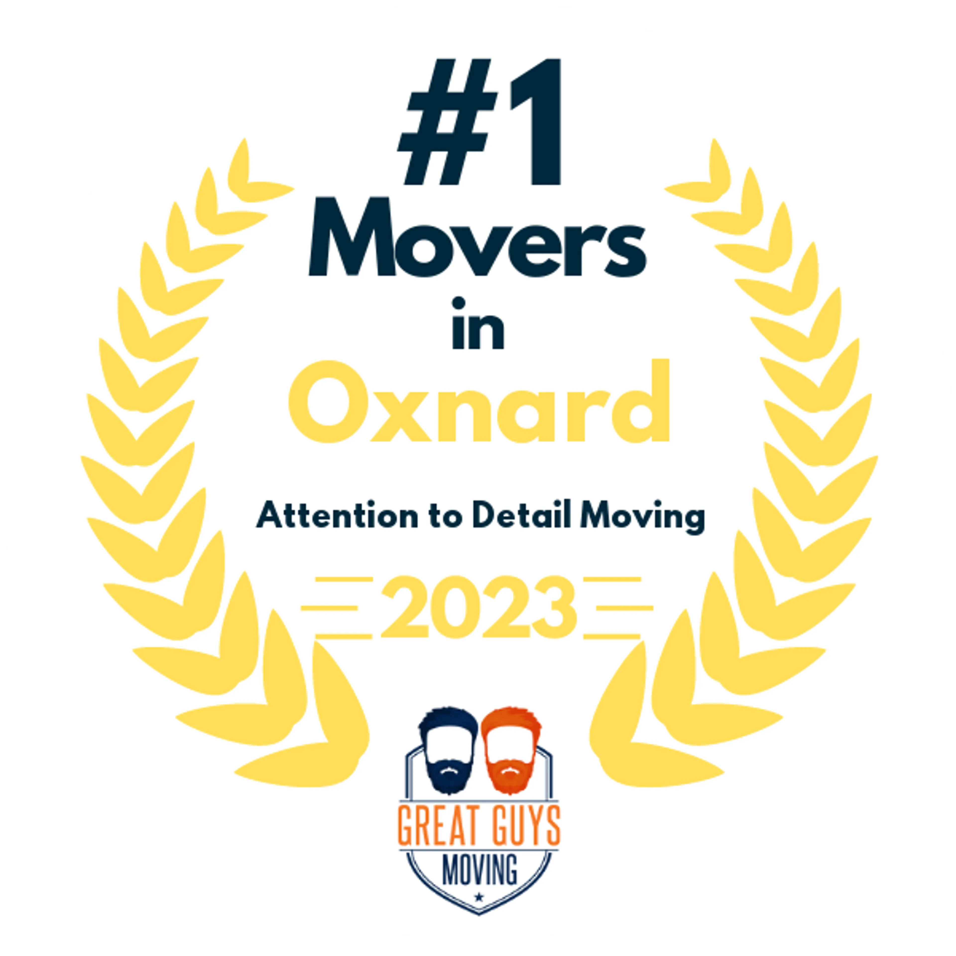 #1 Ranked Movers in Oxnard, CA 2023 award