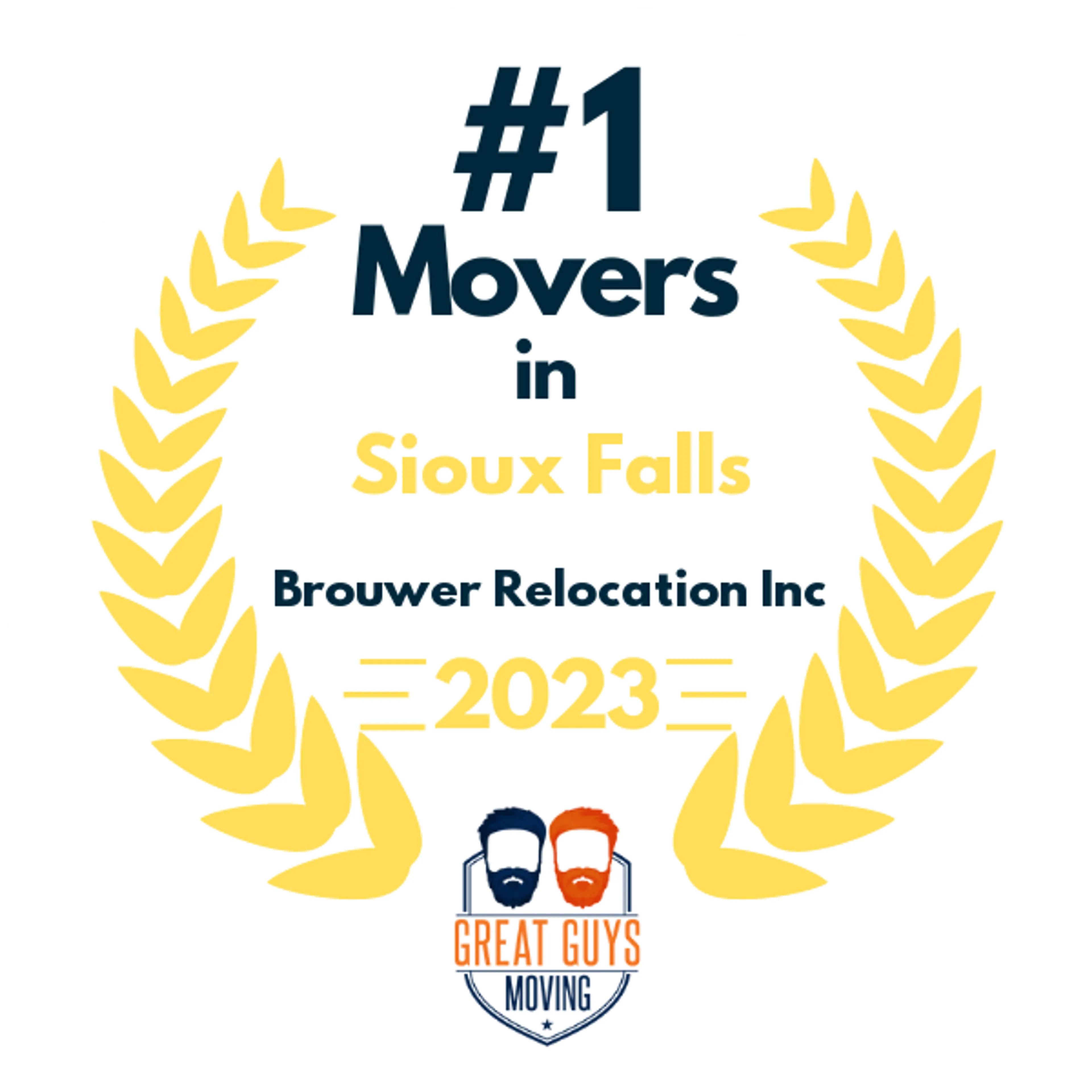 #1 Ranked Movers in Sioux Falls, SD 2023 award