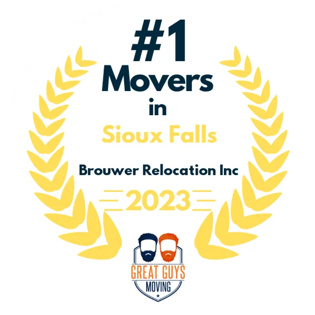 #1 Ranked Movers in Sioux Falls, SD 2023 award