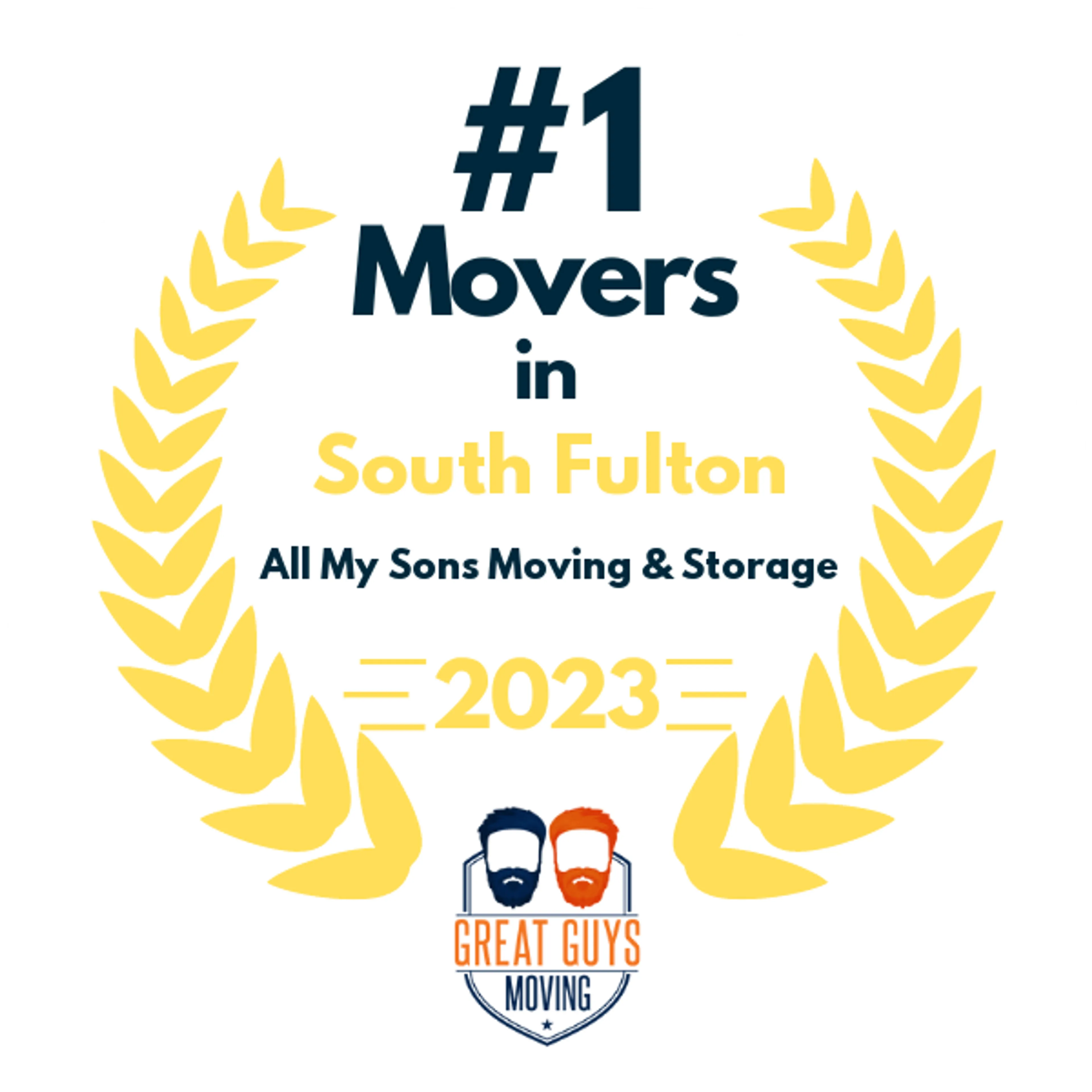#1 Ranked Movers in South Fulton, GA 2023 award
