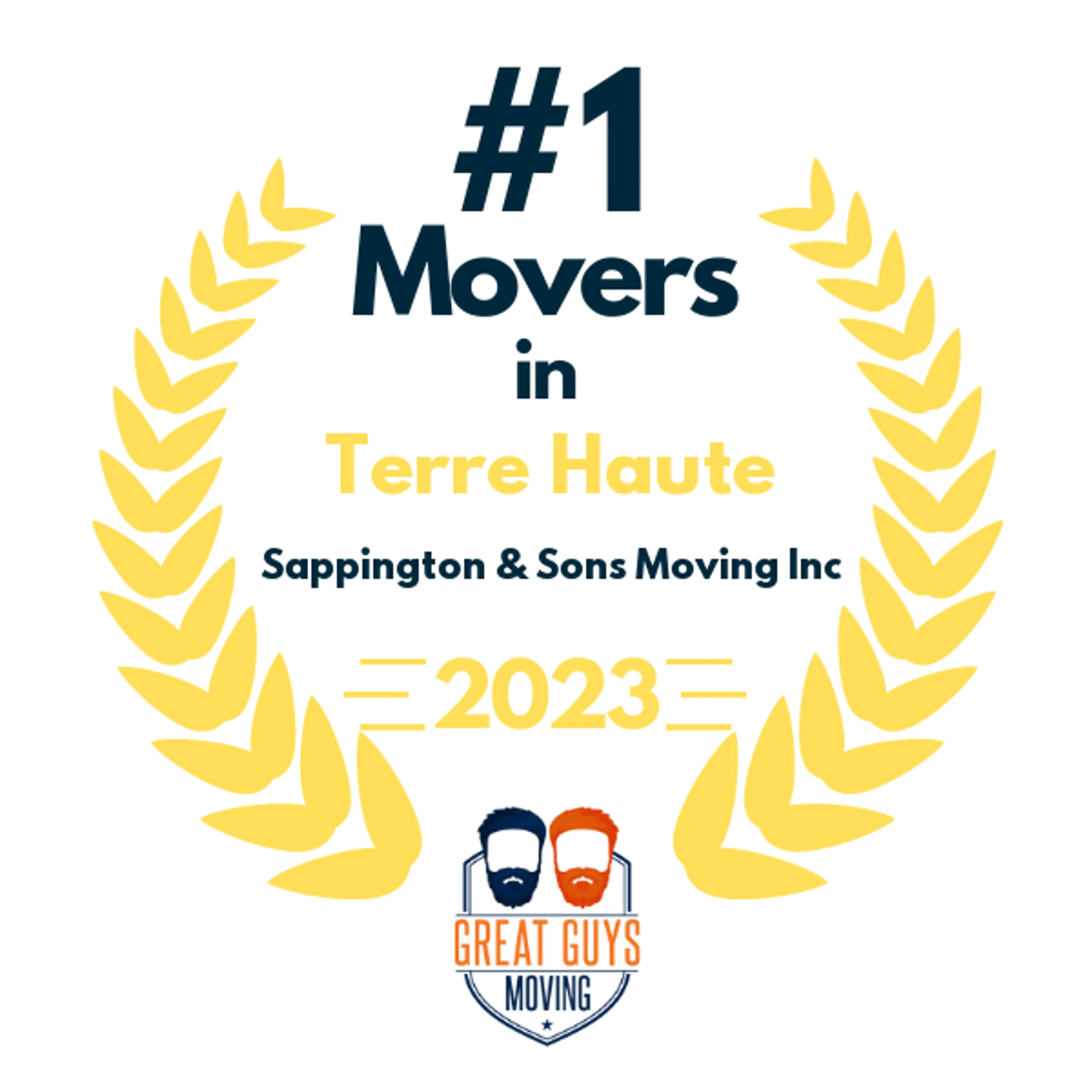#1 Ranked Movers in Terre Haute, IN 2023 award