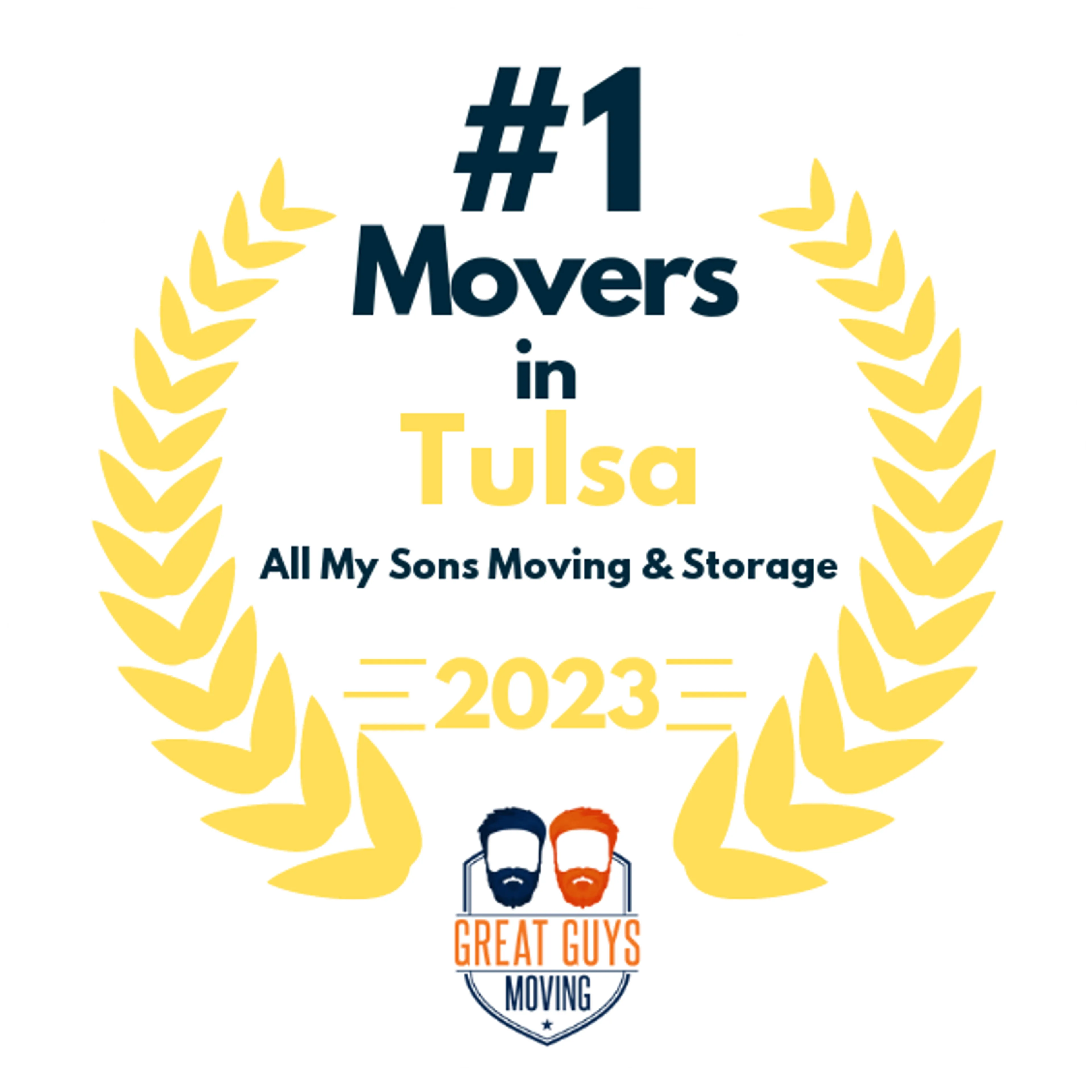 #1 Ranked Movers in Tulsa, OK 2023 award