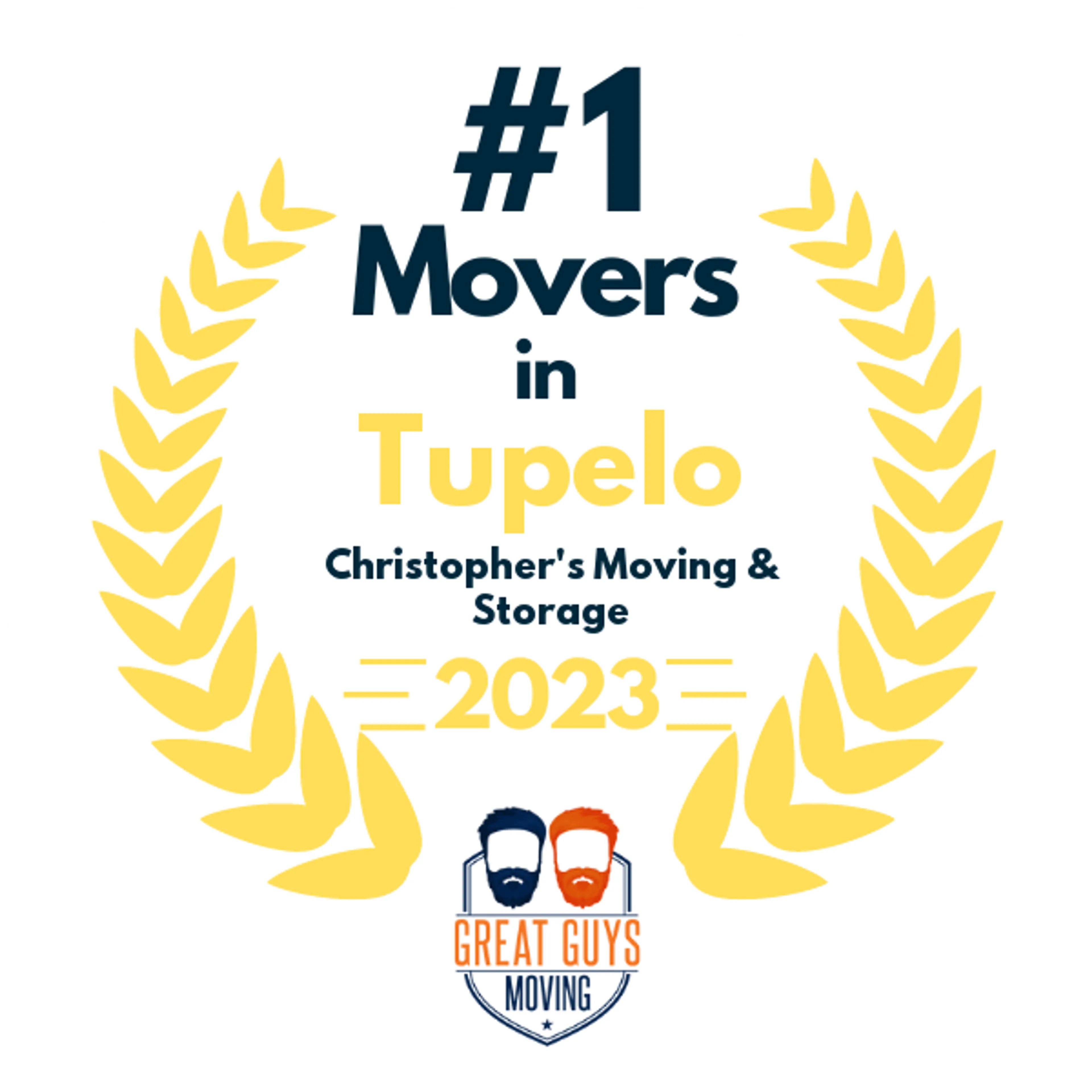 #1 Ranked Movers in Tupelo, MS 2023 award