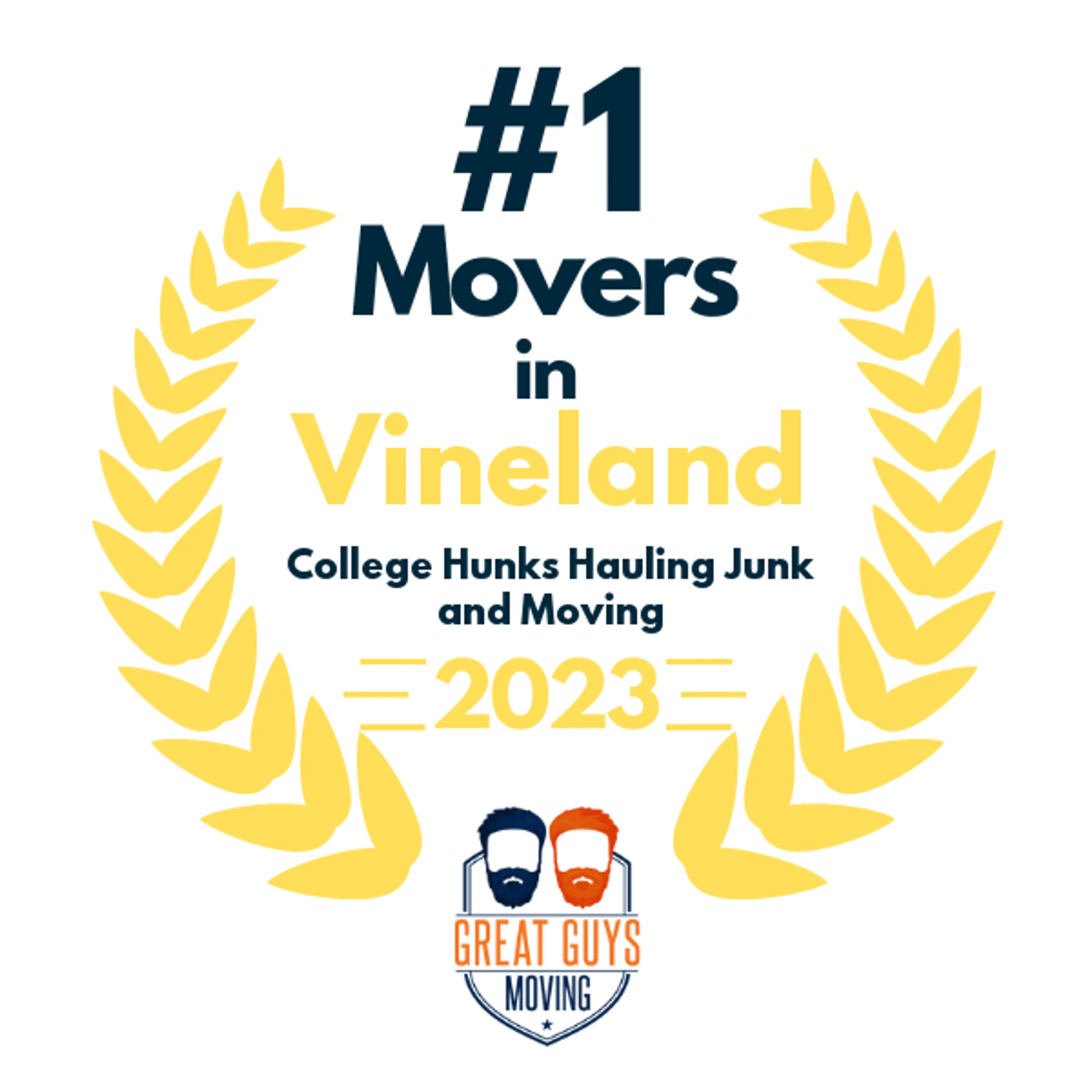 #1 Ranked Movers in Vineland, NJ 2023 award
