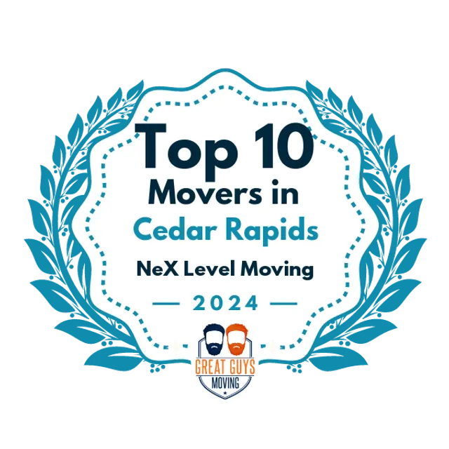 Top 10 Movers in Cedar Rapids, IA 2024 award