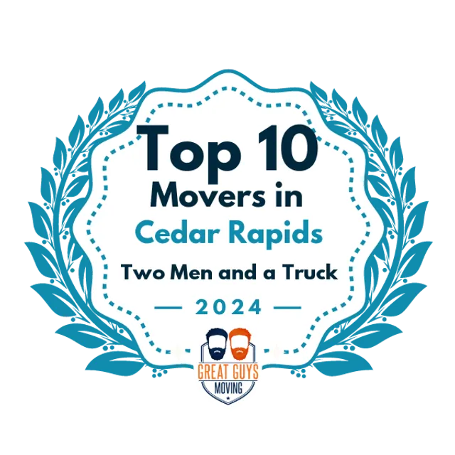 Top 10 Movers in Cedar Rapids, IA 2024 award