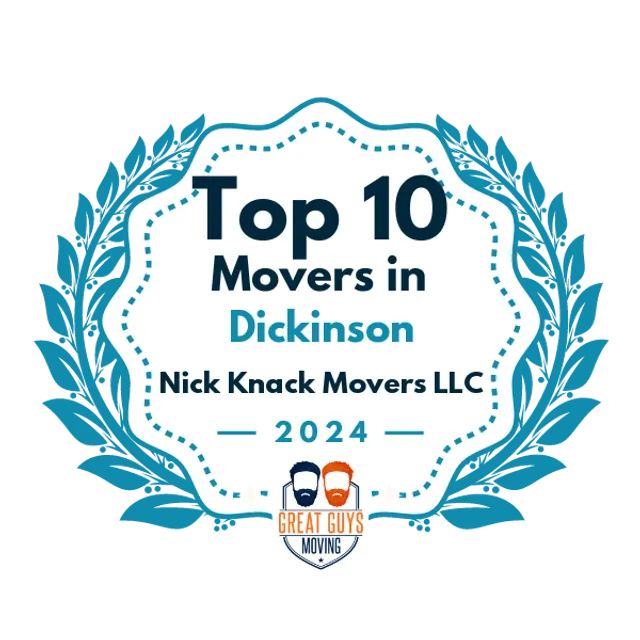 Top 10 Movers in Dickinson, ND 2024 award