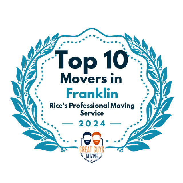 Top 10 Movers in Franklin, TN 2024 award