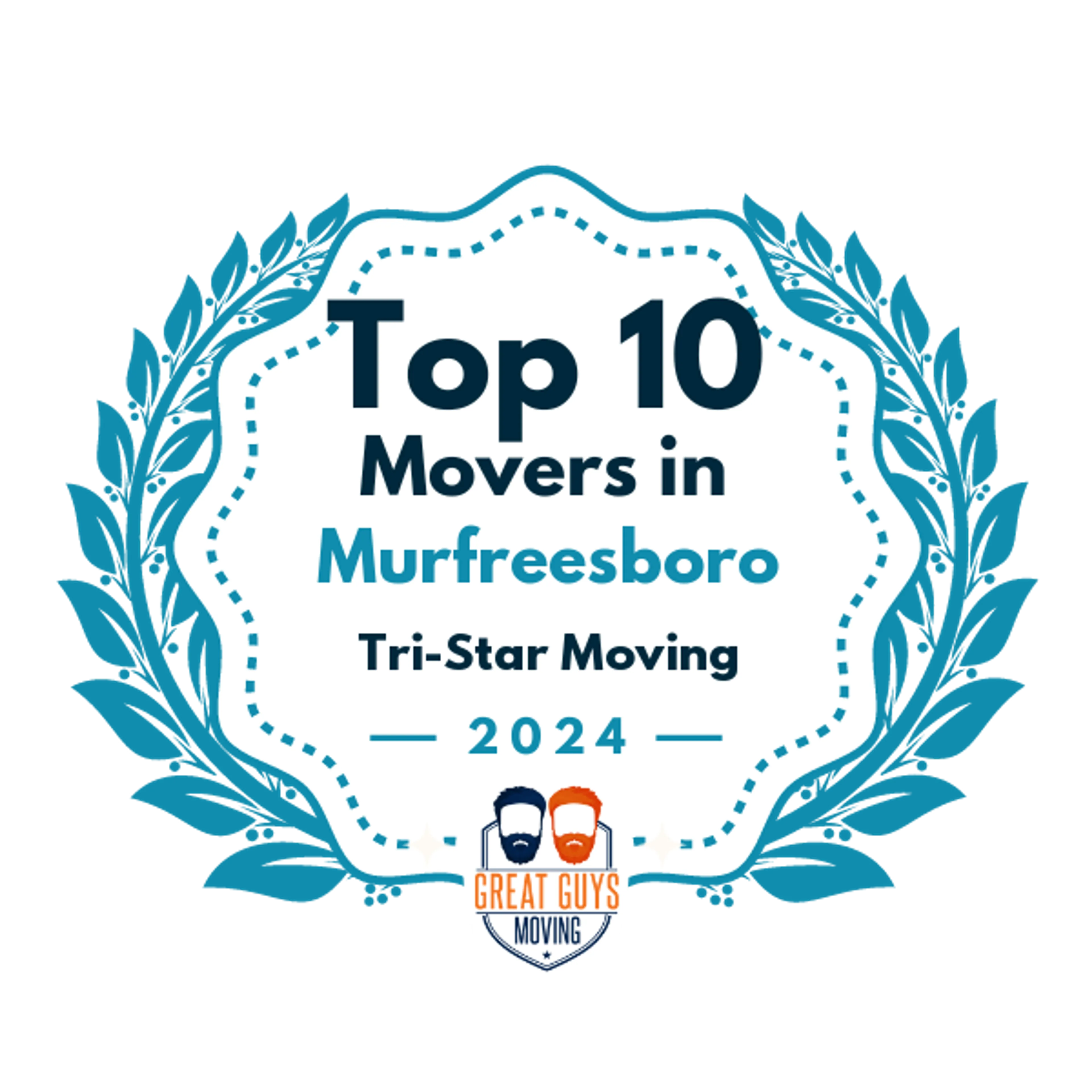 Top 10 Movers in Nashville, TN 2024 award