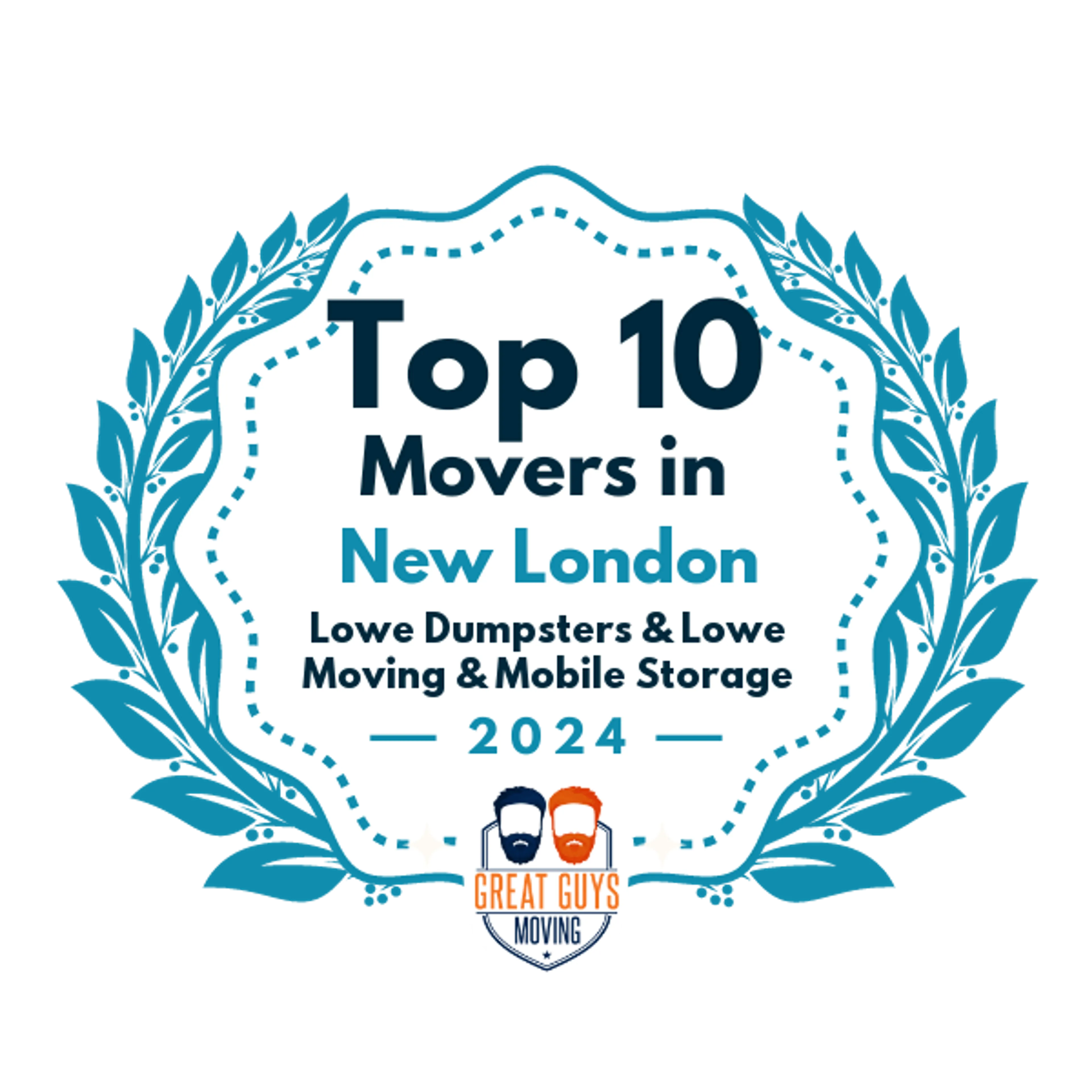 Top 10 Movers in New London, CT 2024 award