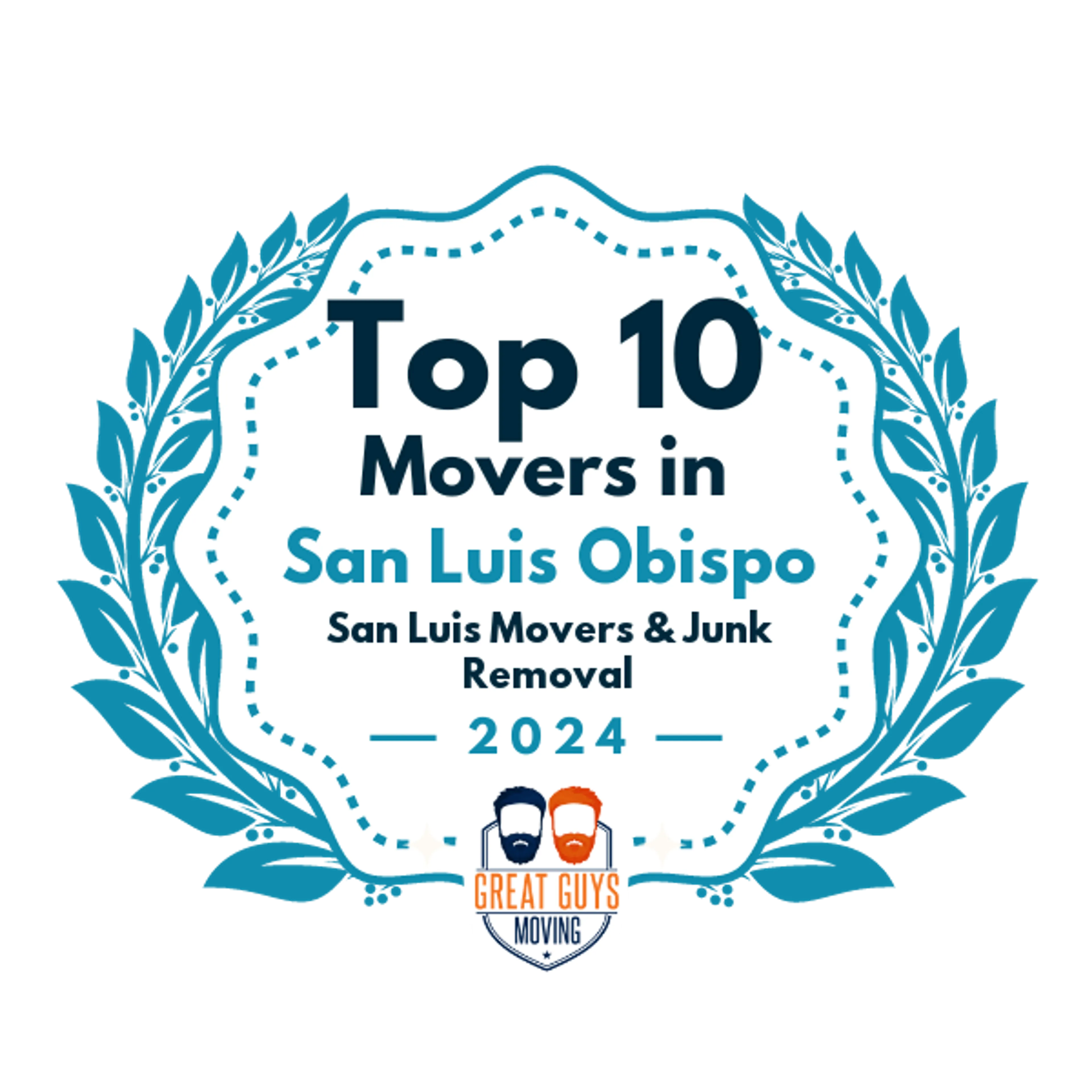 Top 10 Movers in San Luis Obispo, CA 2024 award