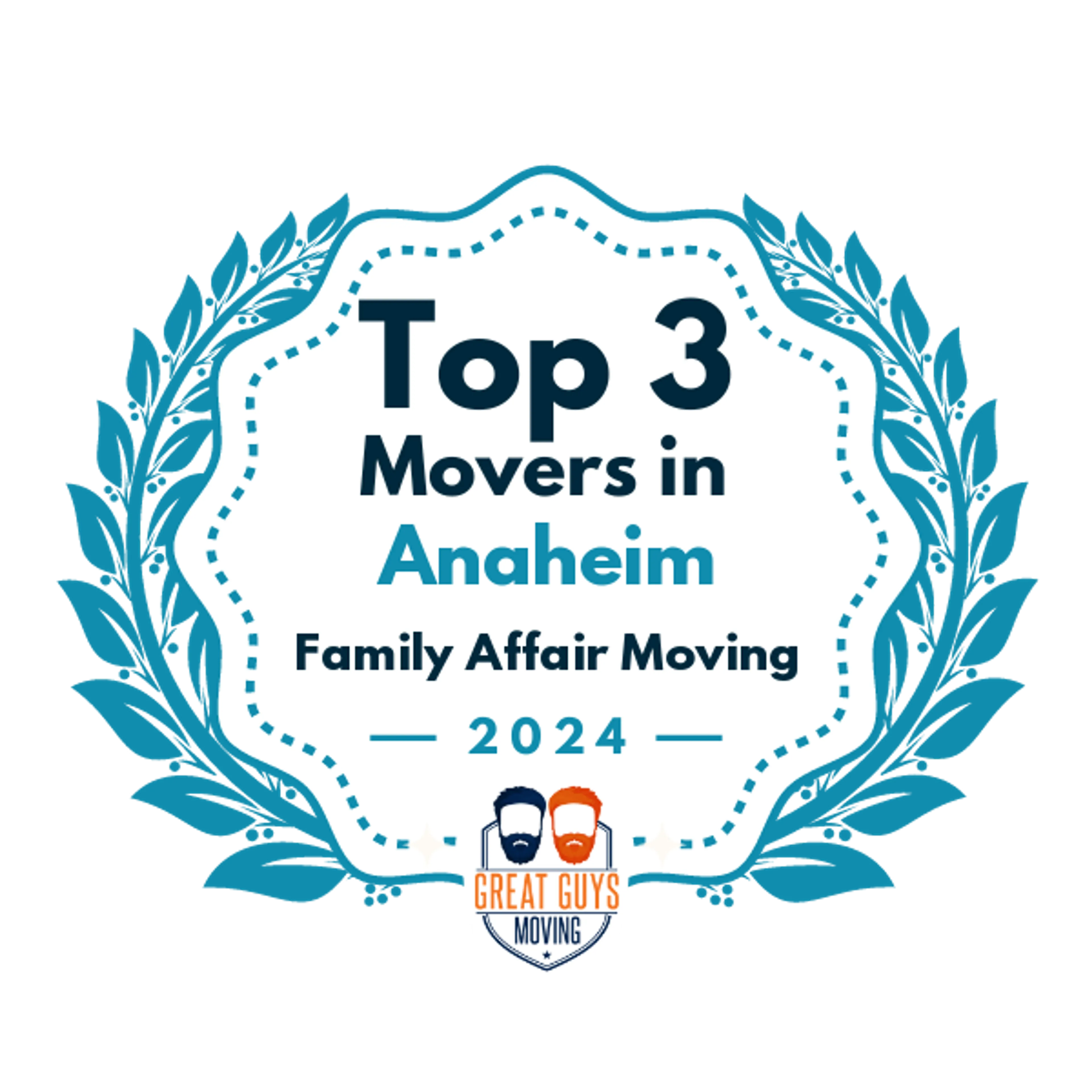 Top 3 Movers in Anaheim, CA 2024 award