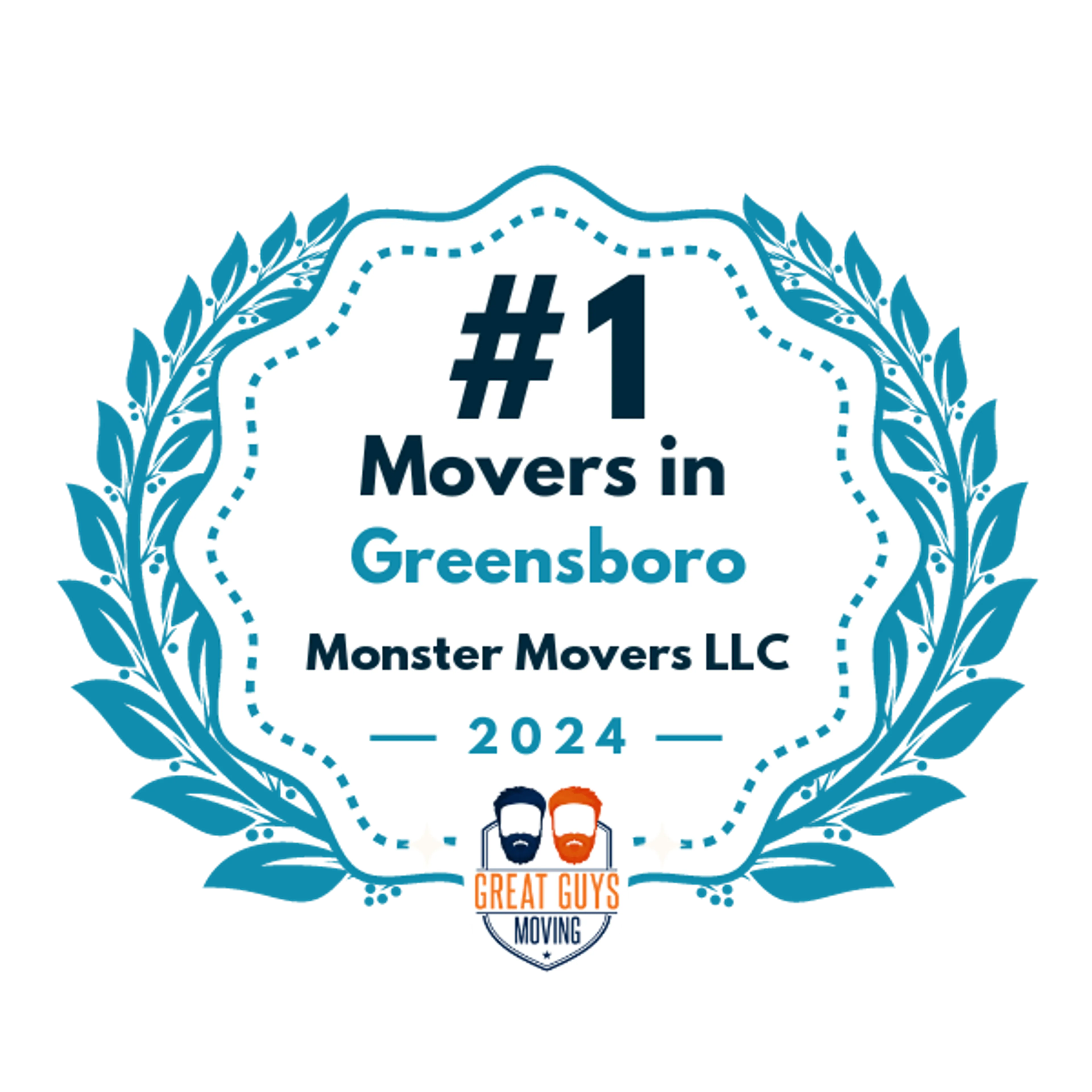 #1 Ranked Movers in Greensboro, NC 2024 award