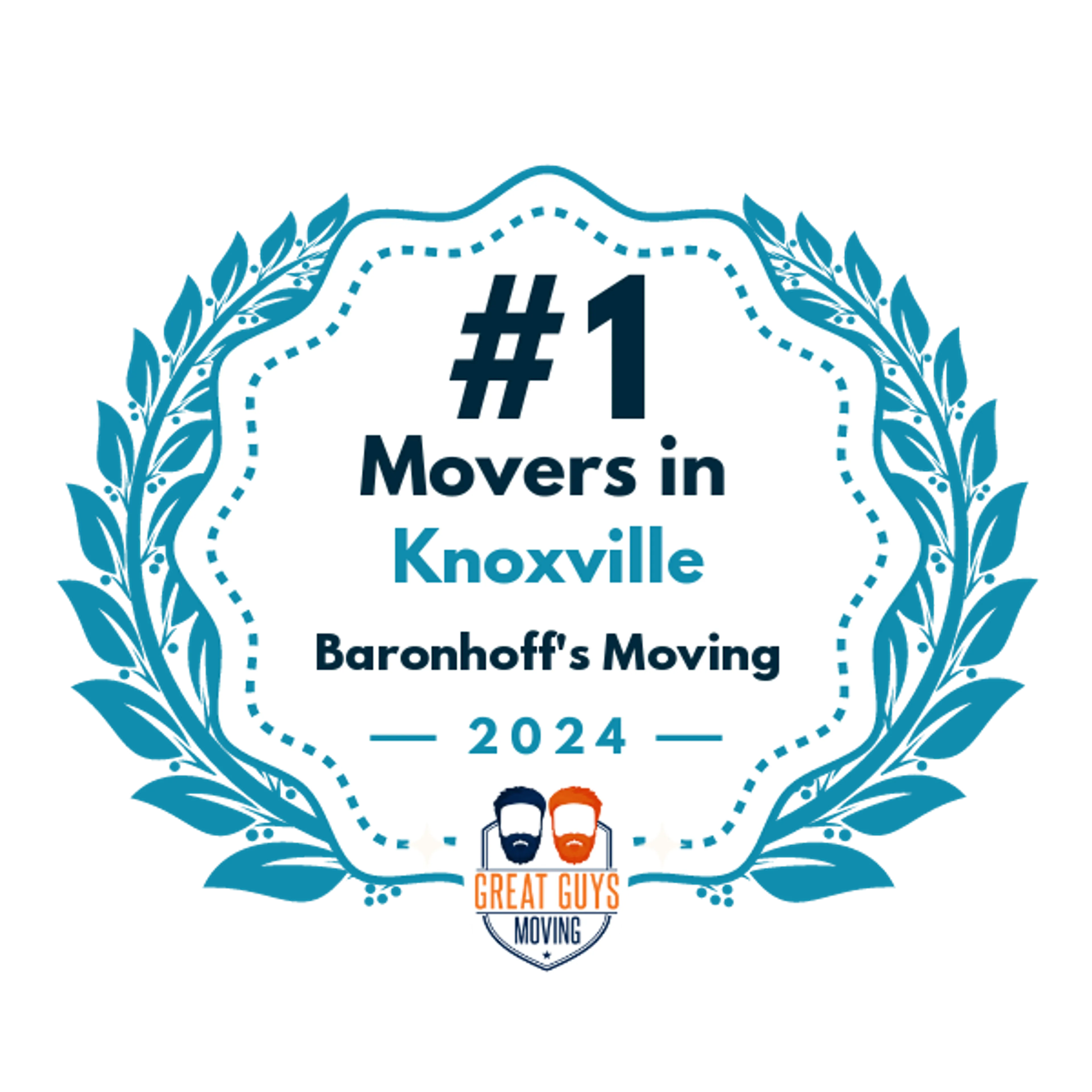 #1 Ranked Movers in Knoxville, TN 2024 award