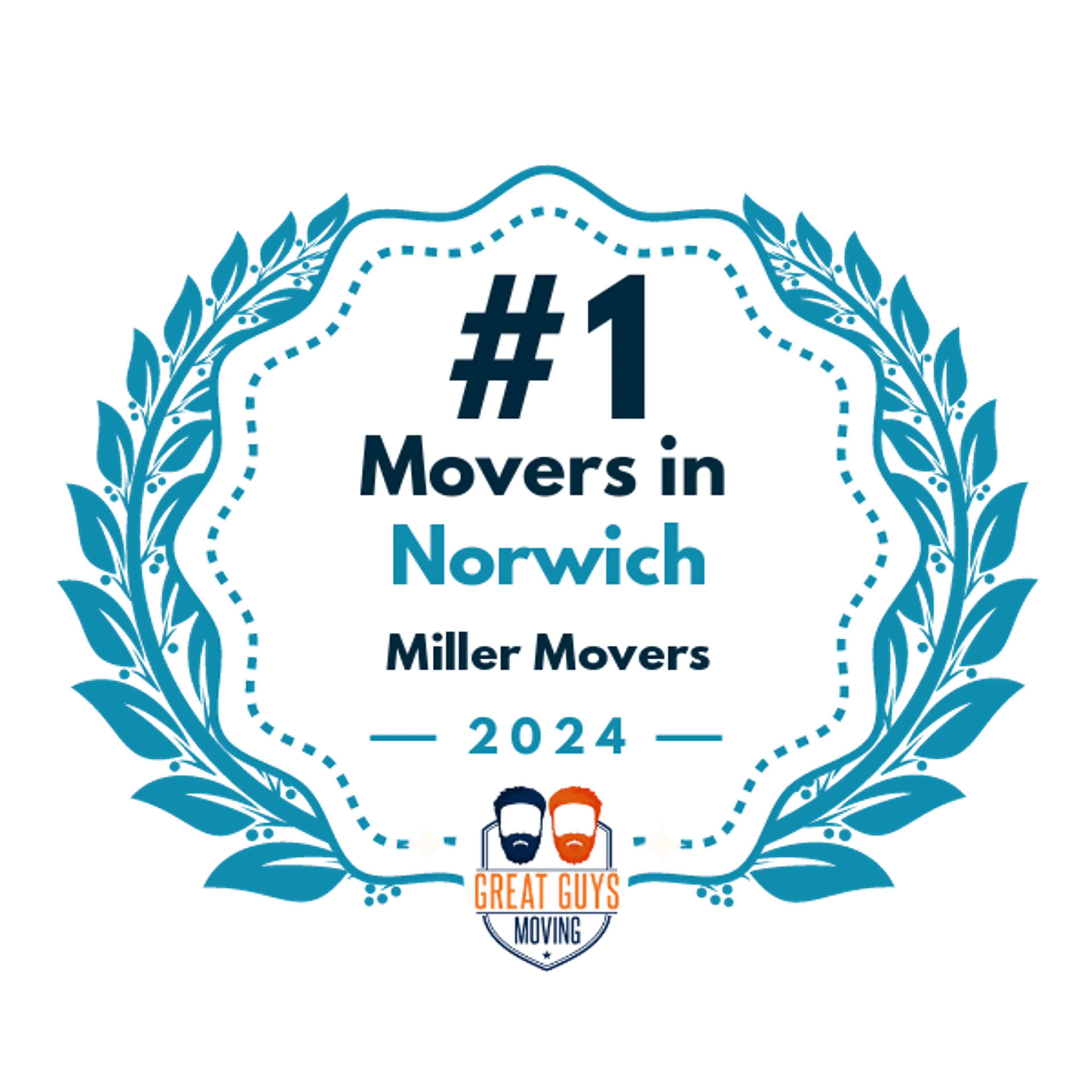 #1 Ranked Movers in Norwich, CT 2024 award