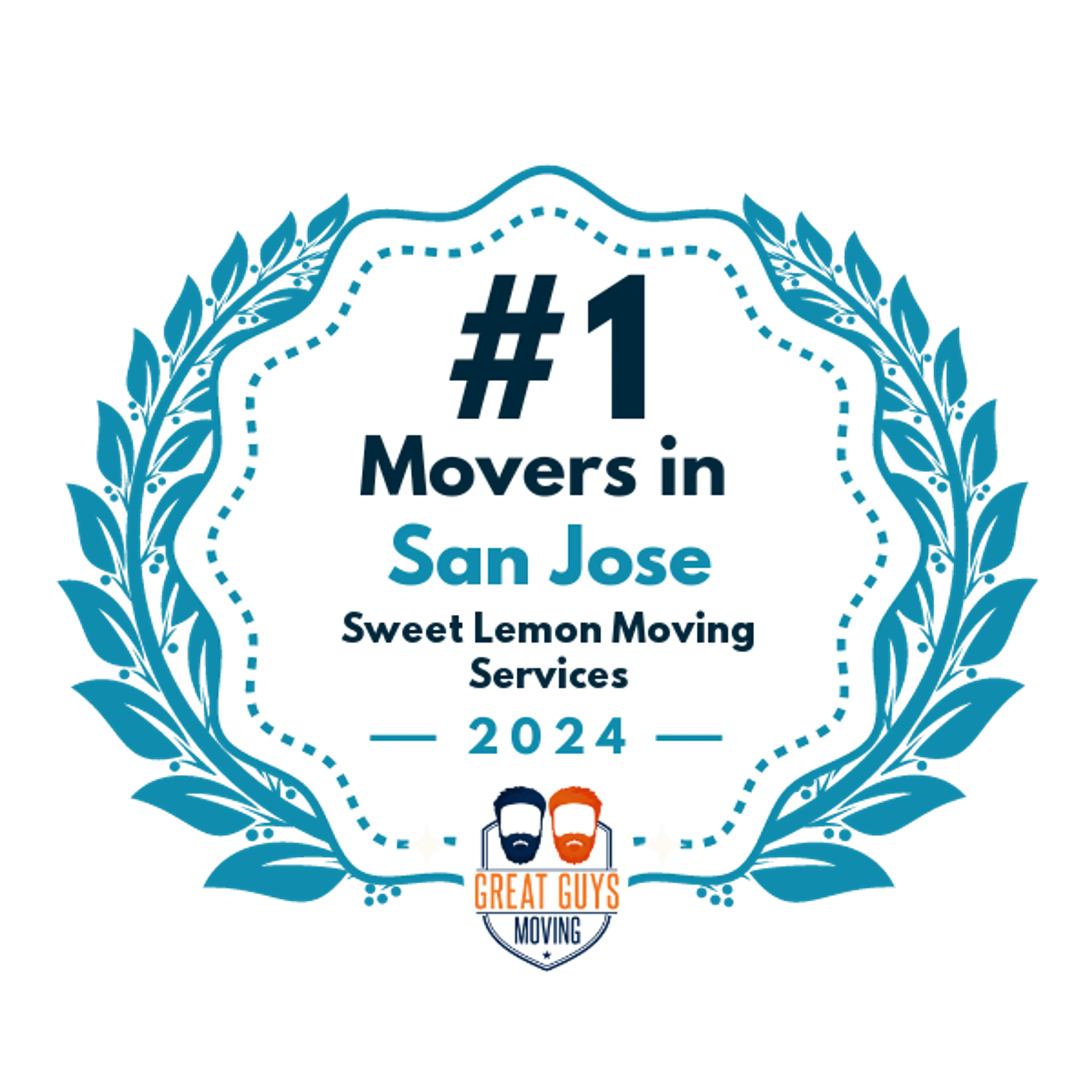 #1 Ranked Movers in San Jose, CA 2024 award